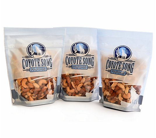 Coyote Song Farms (3) 16-oz Roasted & Salted Deluxe Mixed Nuts