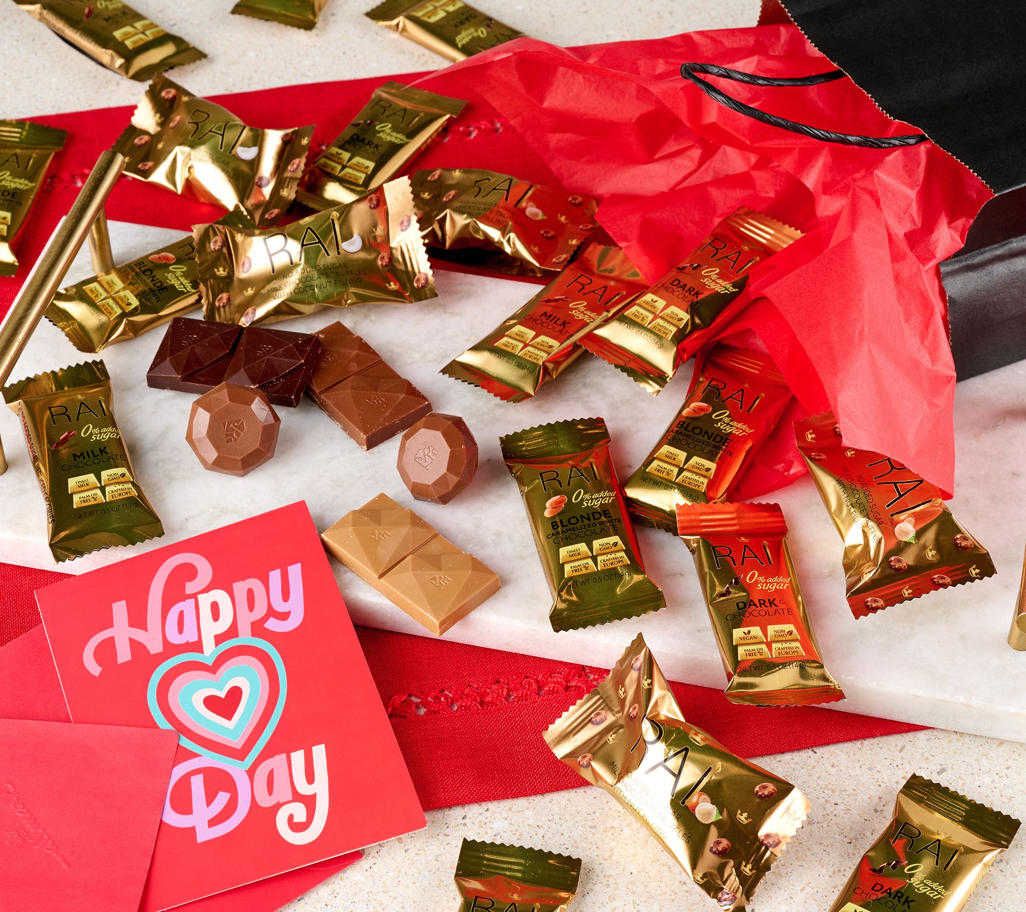 RAI Chocolate 30pc Mixed Chocolate Bars & Truffles with Gift Bag & Card