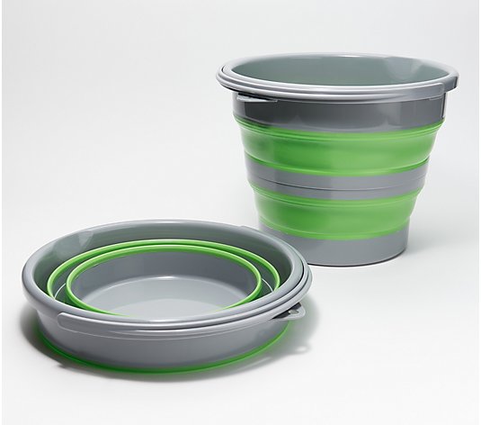 "As Is"Ultimate Innovations Set of 2 Collapsible 4-GL Buckets
