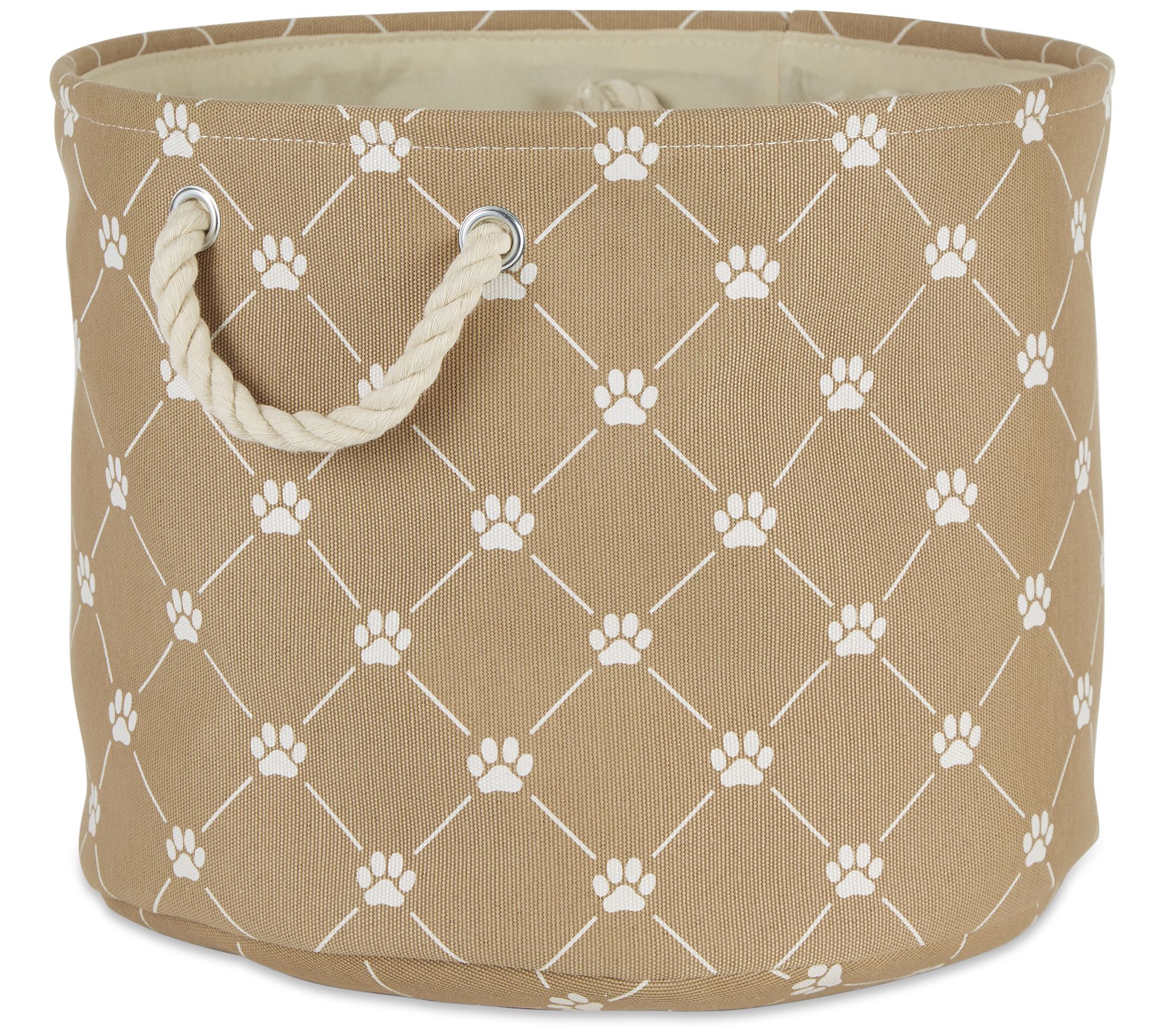 Bone Dry Trellis Paw Round Pet Bin Small