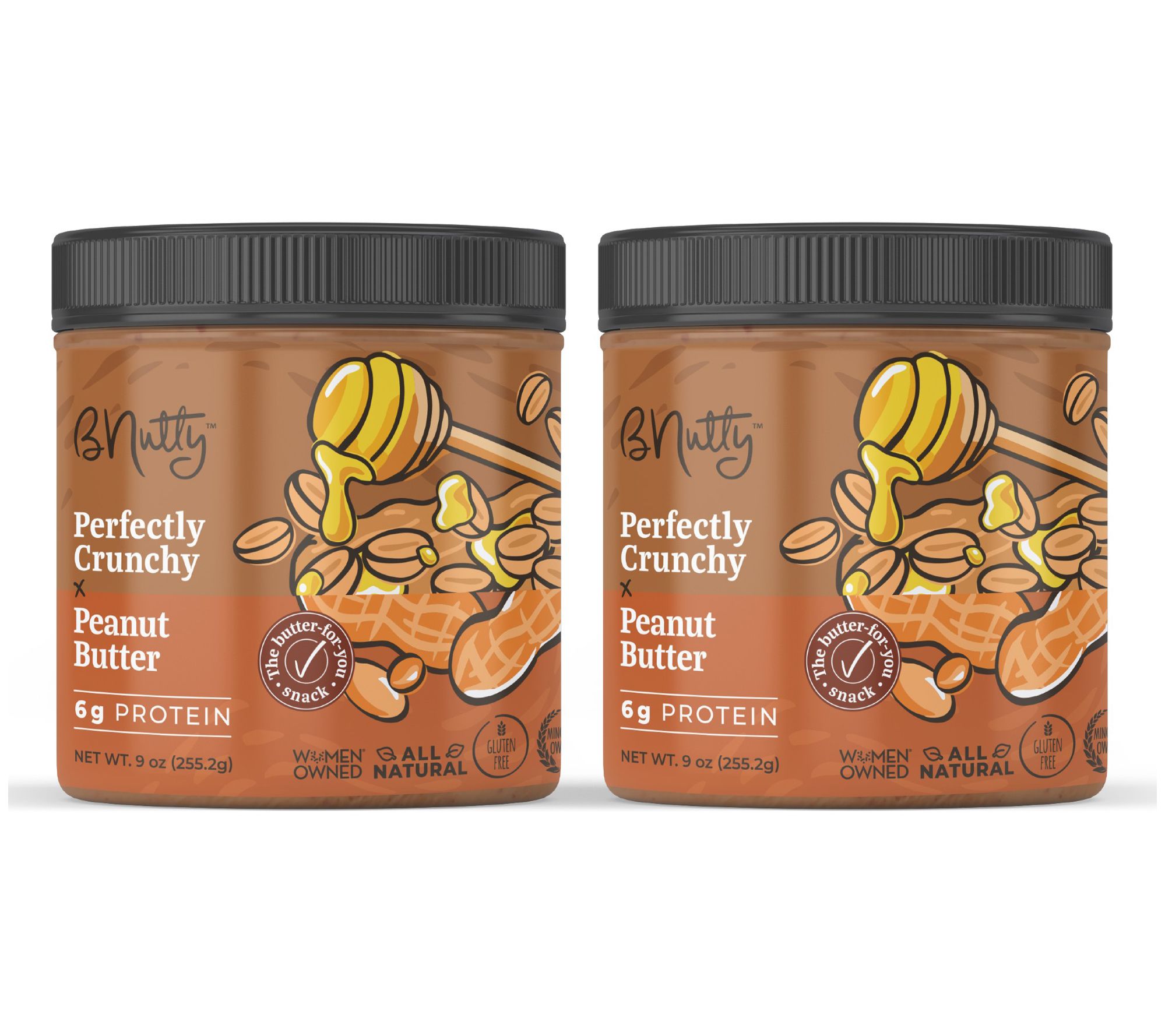 (2) 9 oz. bNutty Perfectly Crunchy Gourmet Pean ut Butter