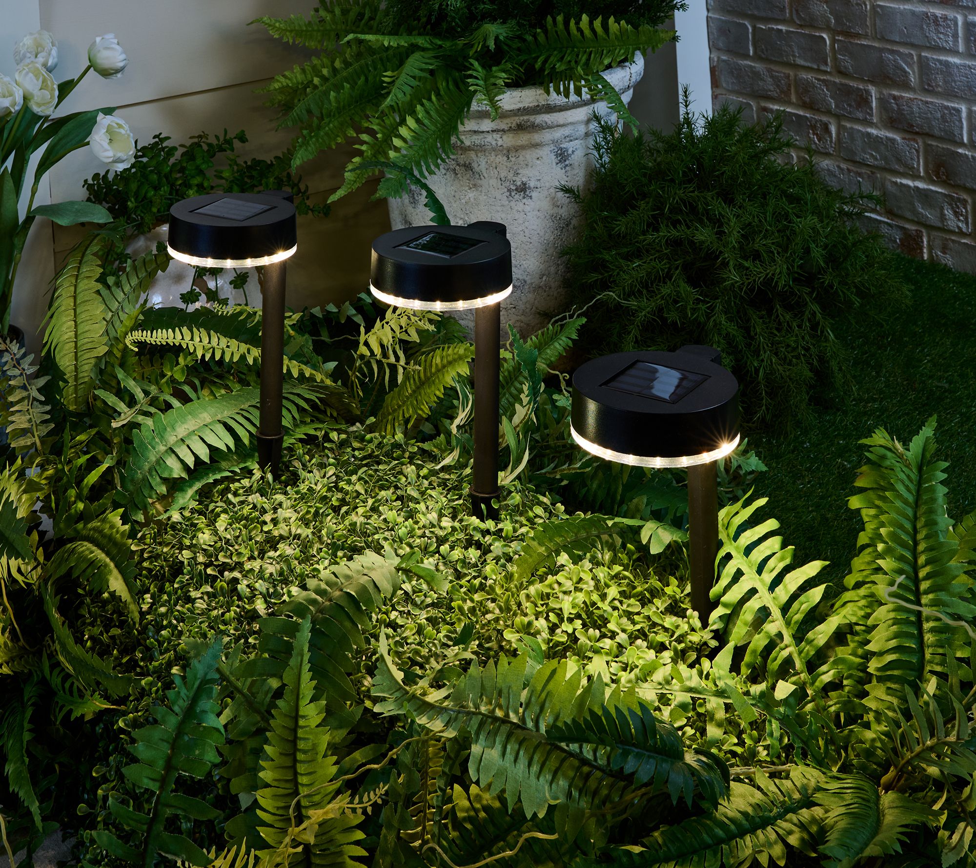 Garden Reflections Set of 6 2-in-1 Solar Stake and Wall Lights