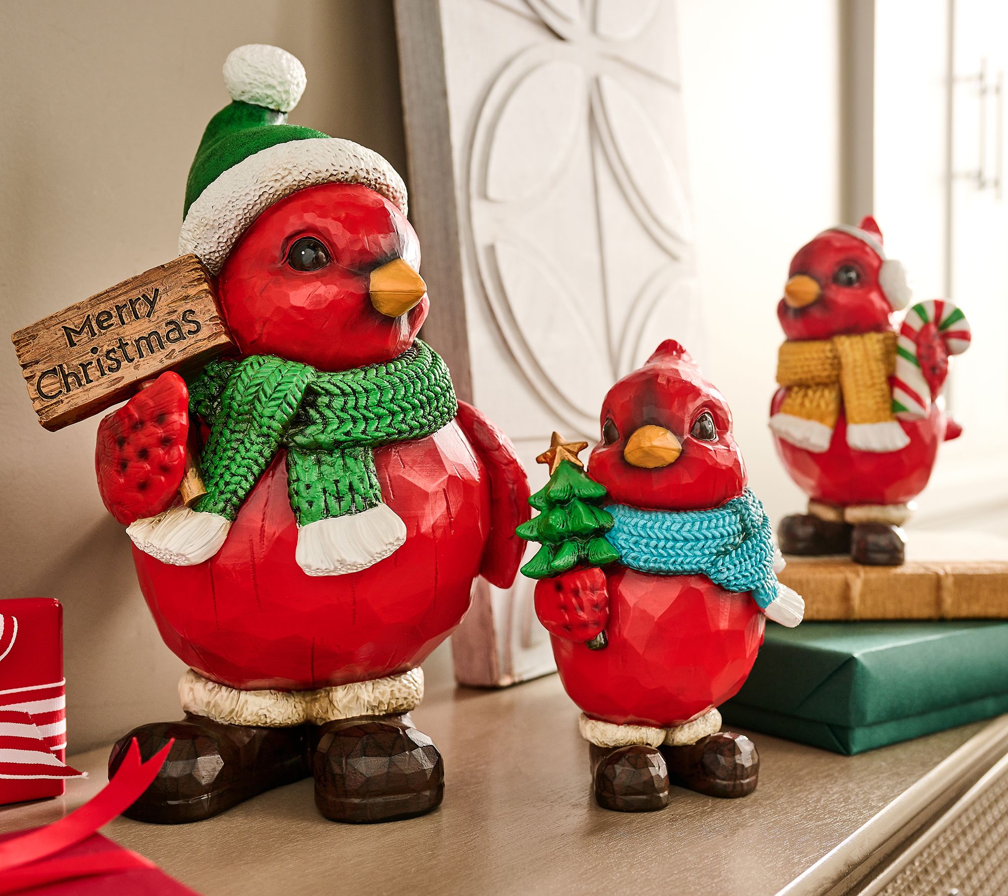 as-is-girl-next-door-set-of-3-holiday-animal-friends-trio-statuary