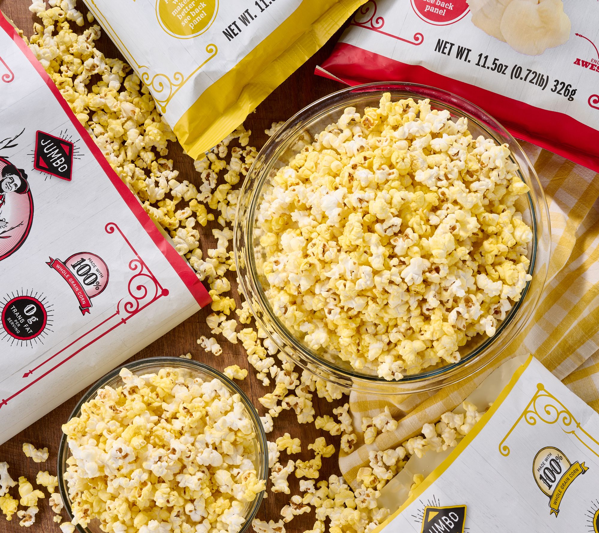 Farmer Jon's (4) 11.5-oz Jumbo Gourmet Popped Popcorn Bags