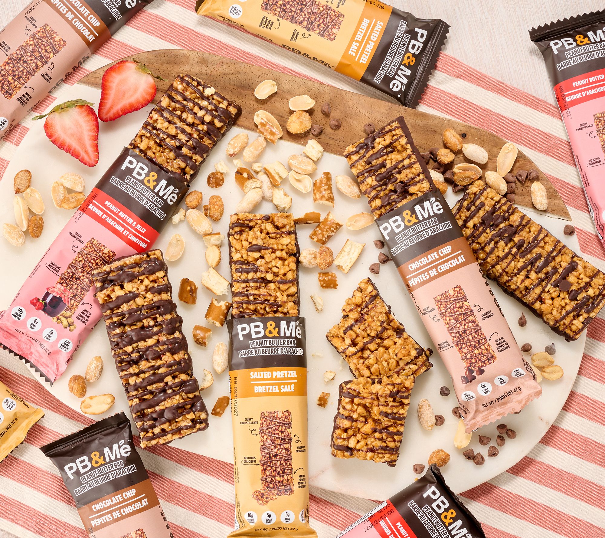  PB&Me (12) 1.48-oz Peanut Butter Bars in Choice of Flavor