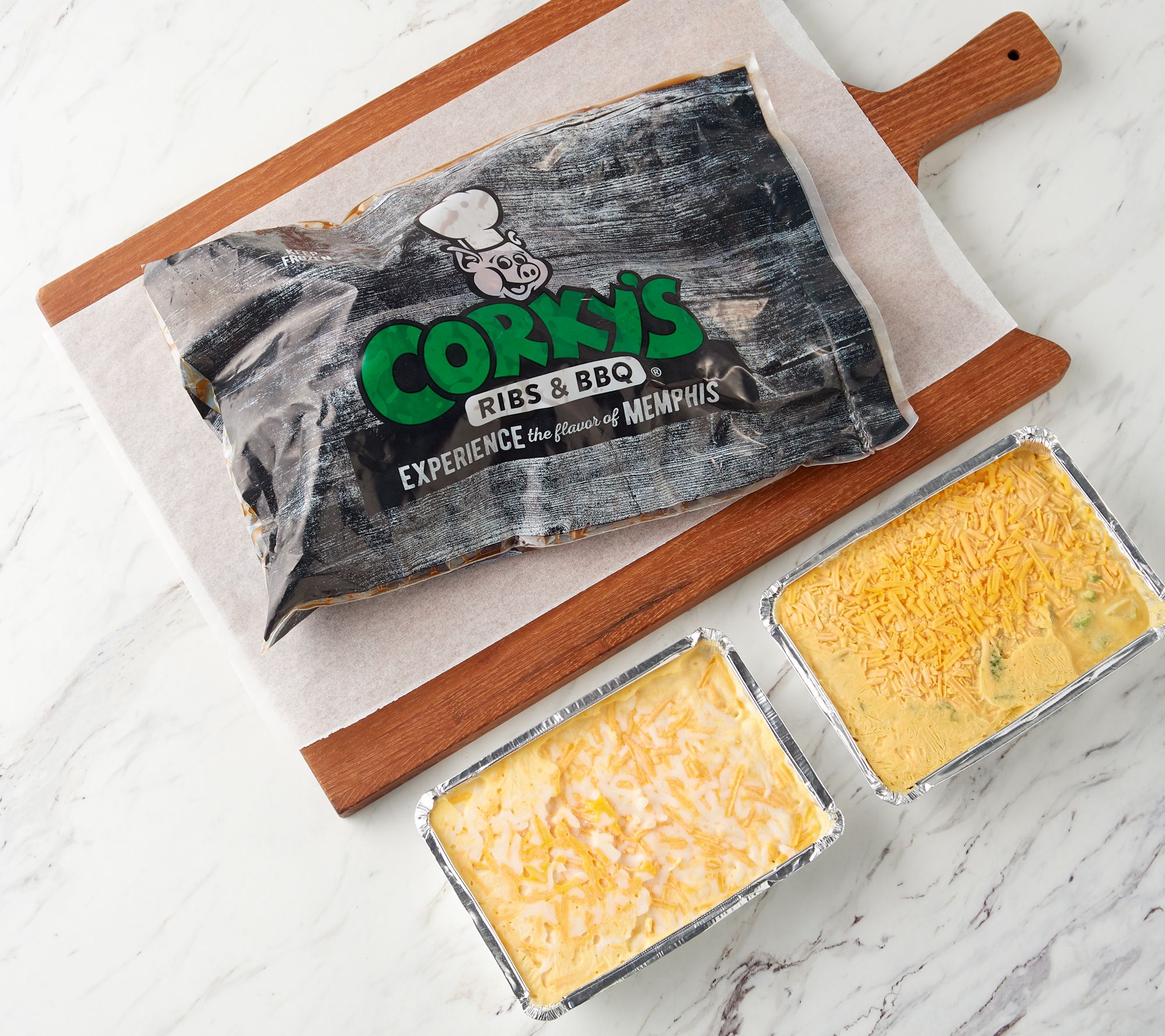 Corky's BBQ (1) 4lb. Boneless Ham With (2) 2lb. Side Dishes - QVC.com