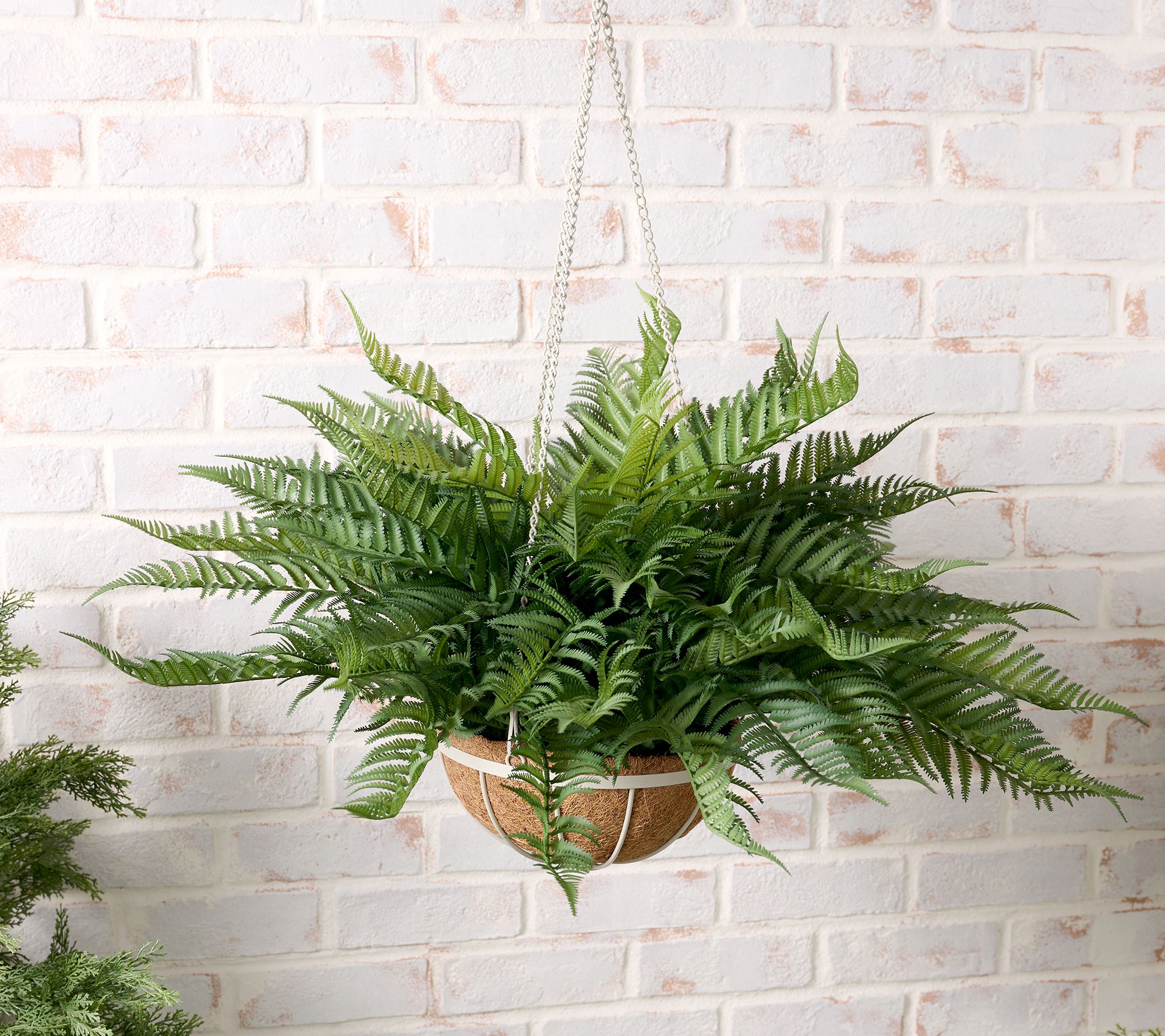 "As Is" Martha Stewart Faux Fern Hanging Basket
