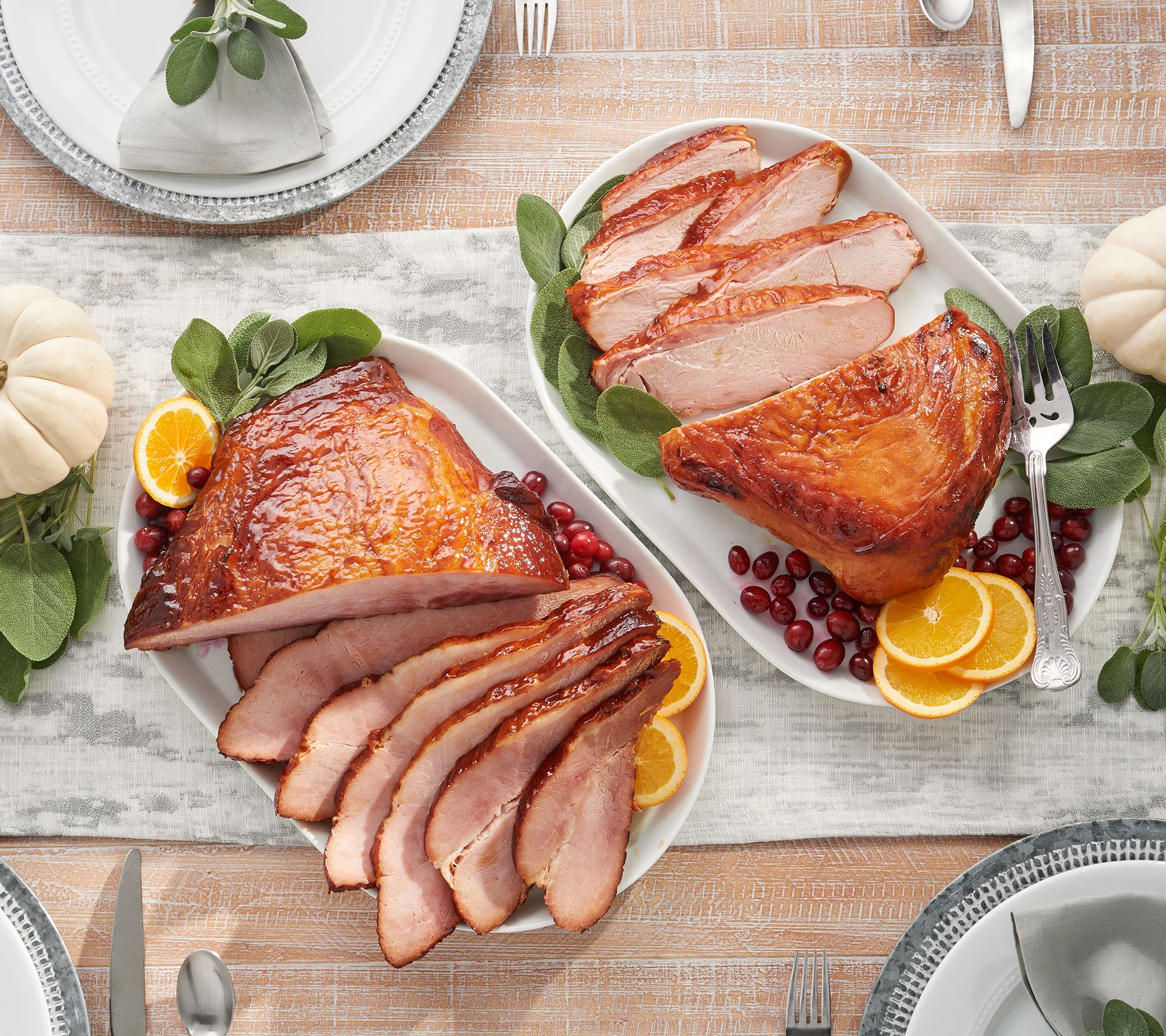 SH11/16 Corky's 5-lb Boneless Ham & Turkey With Brown Sugar Glaze