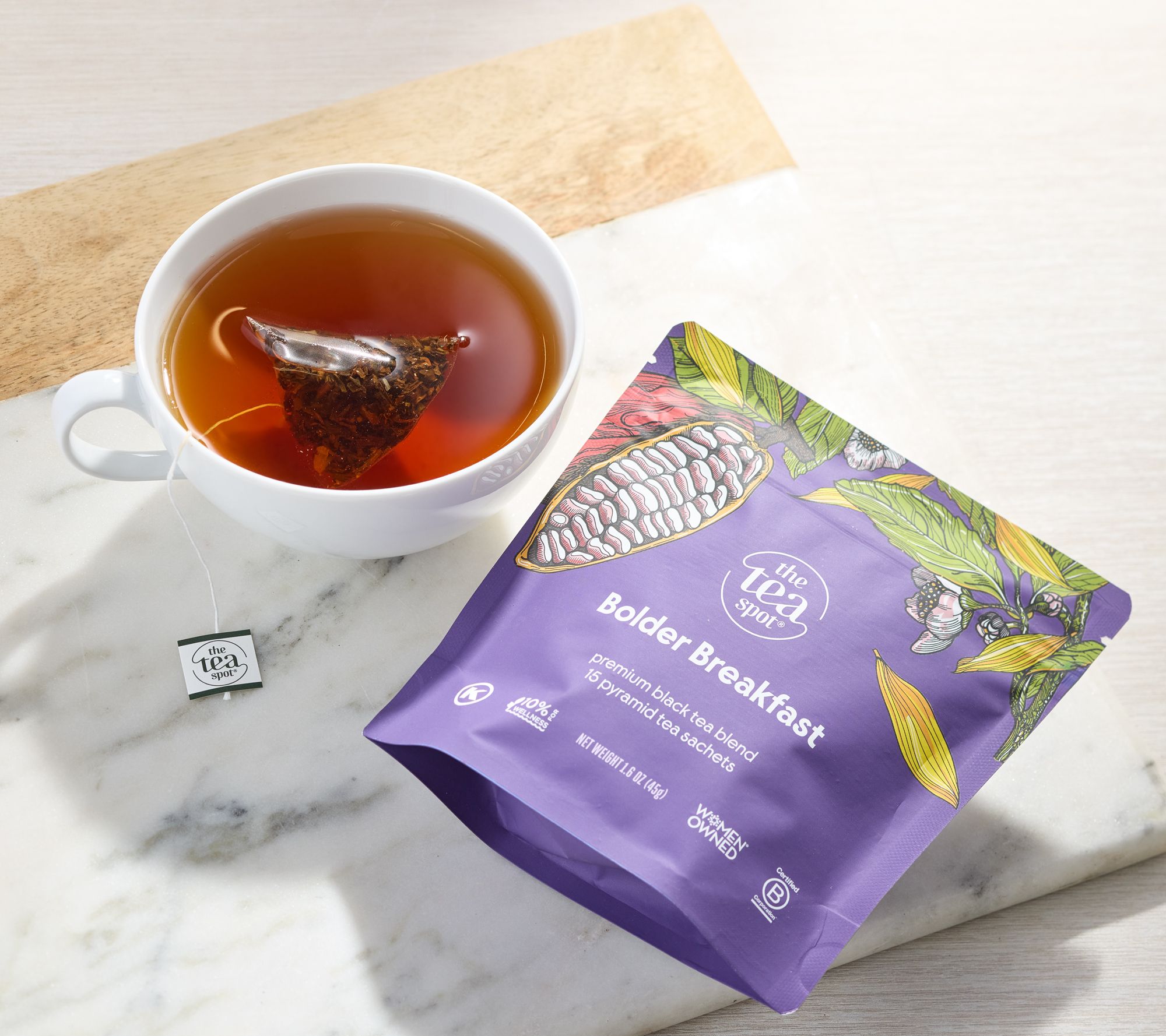The Tea Spot (45) Whole Leaf Pyramid Tea Sachets Fall Flavors | QVC