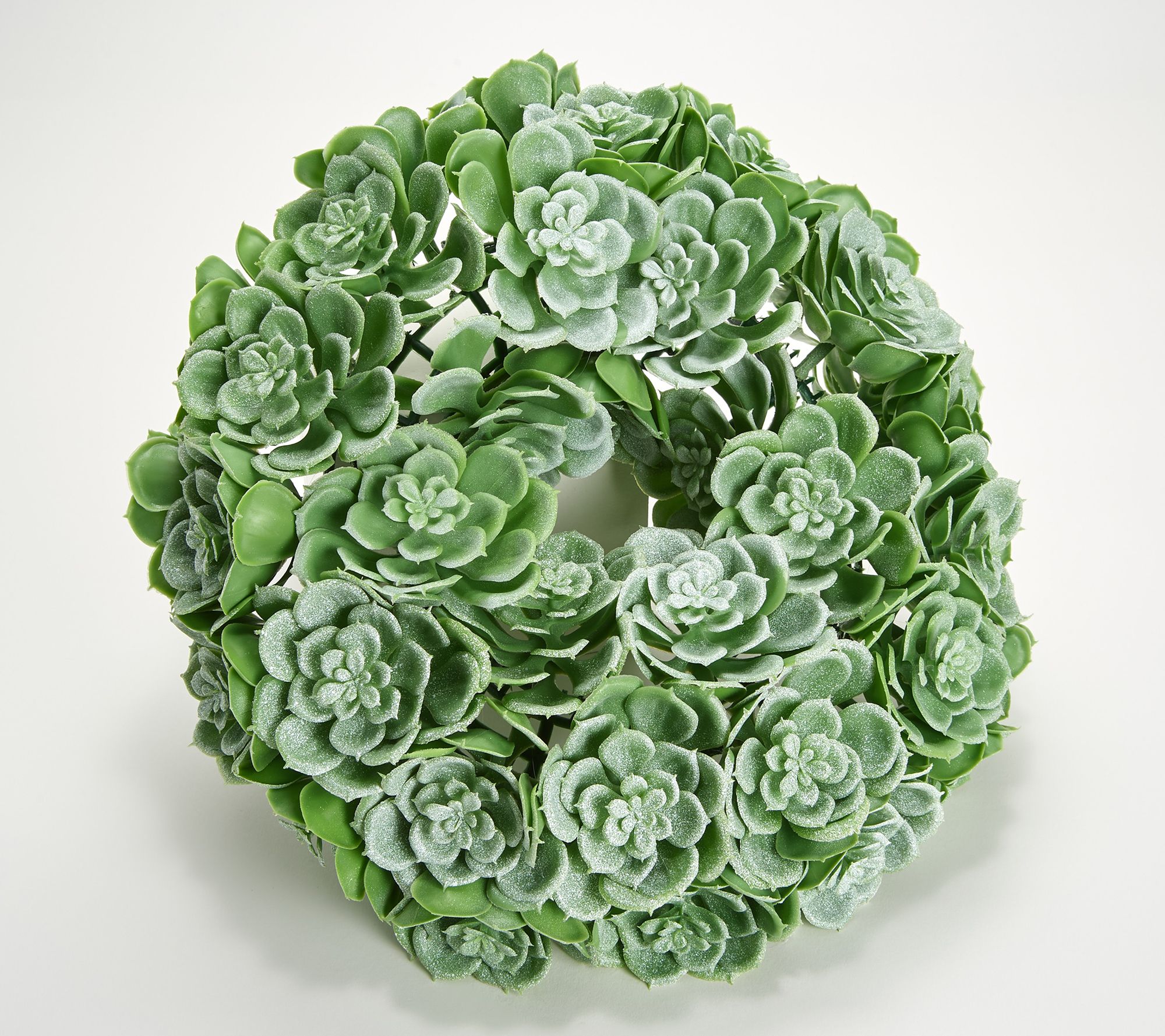 Wicker Park Faux Succulent Indoor Outdoor Candle Ring Qvc Com