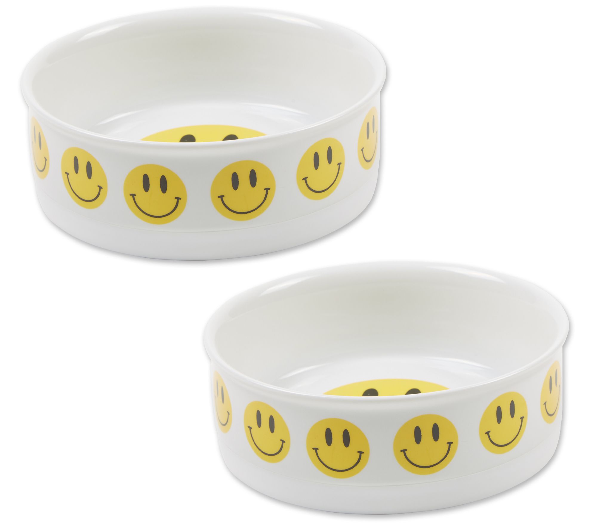 Bone Dry Set of 2 Medium Black Dog Text Pet Bowls 