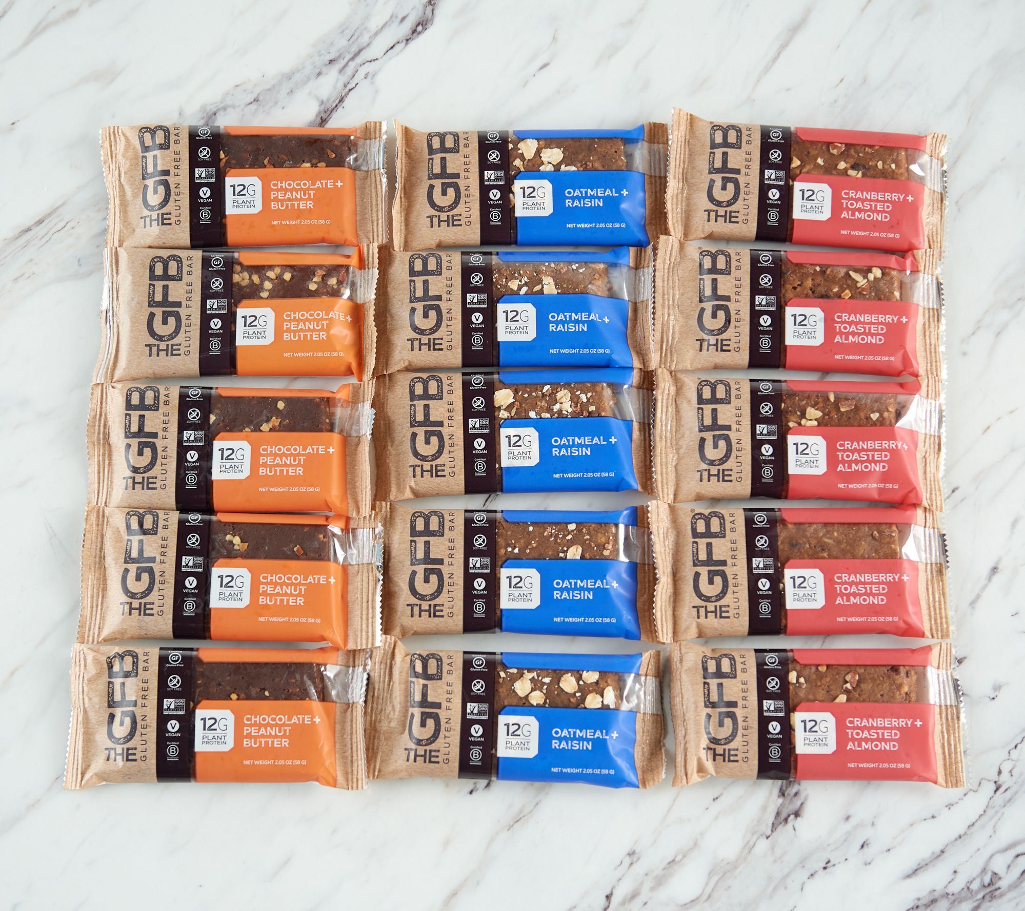 GFB 15 Count Individually Wrapped Gluten Free Snack Bars 