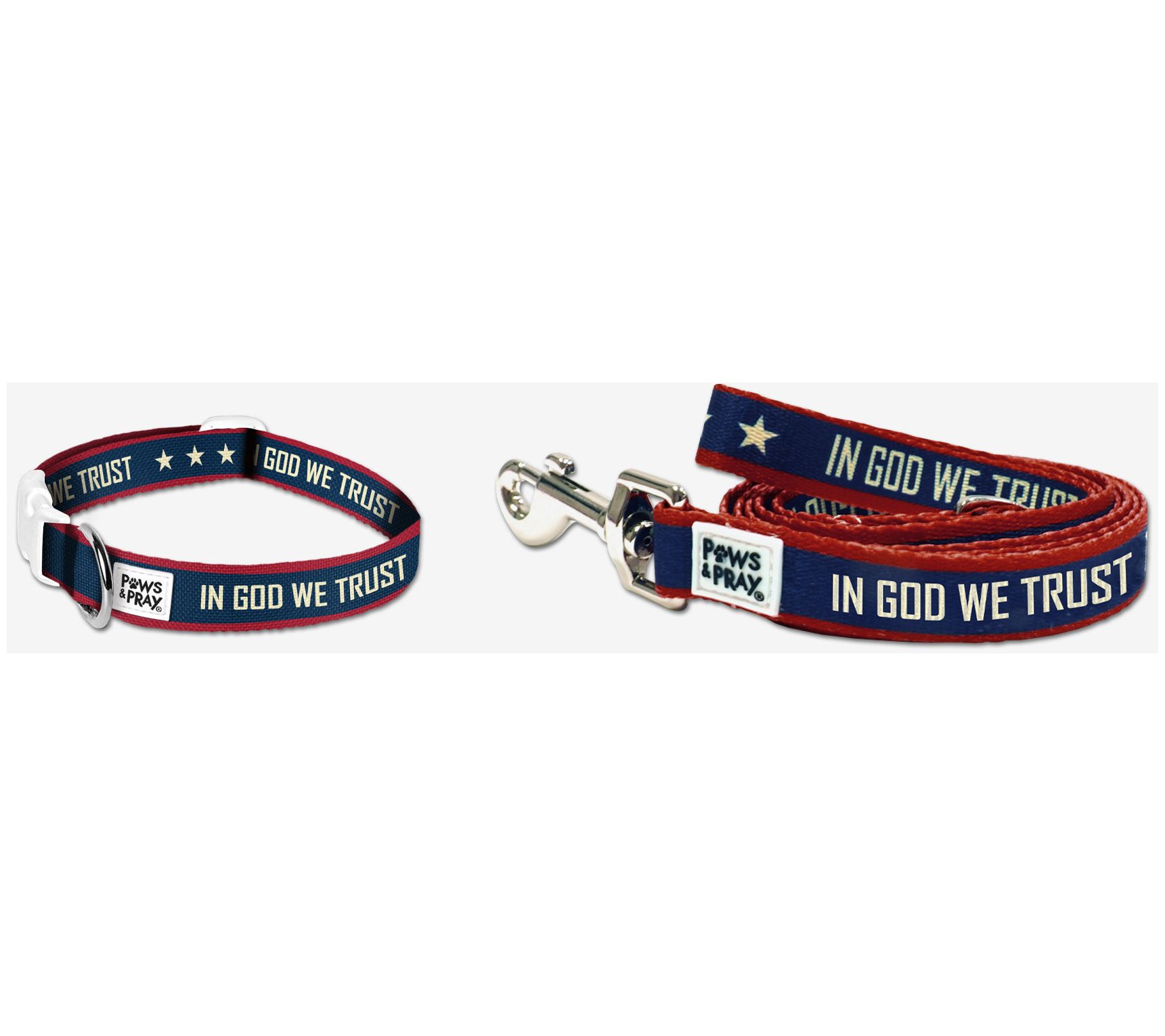 Paws & Pray Pet Collar and Leash Bundle - SM/MD