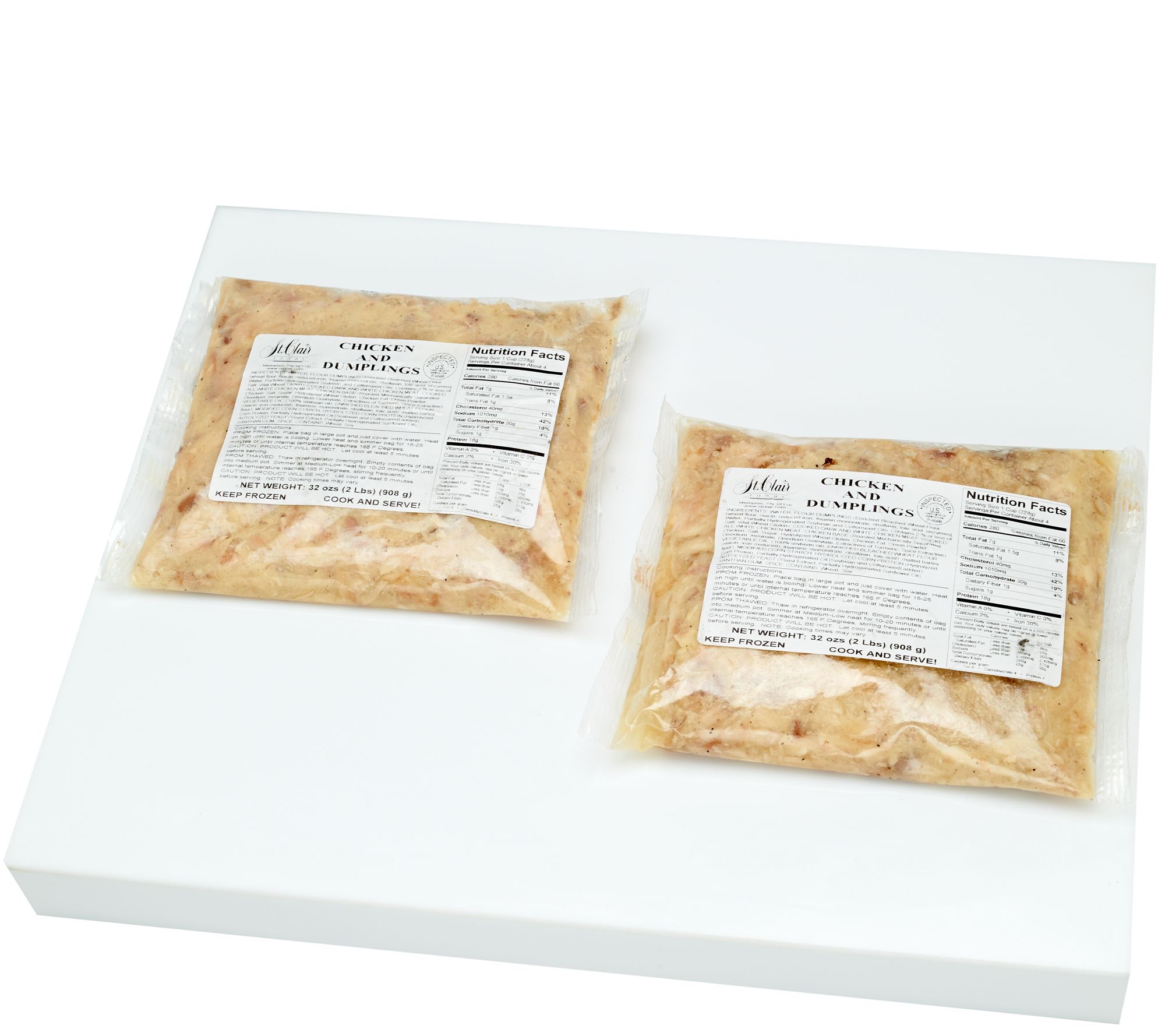 St. Clair (2) 2 lb. Bags of Southern Chicken and Dumplings