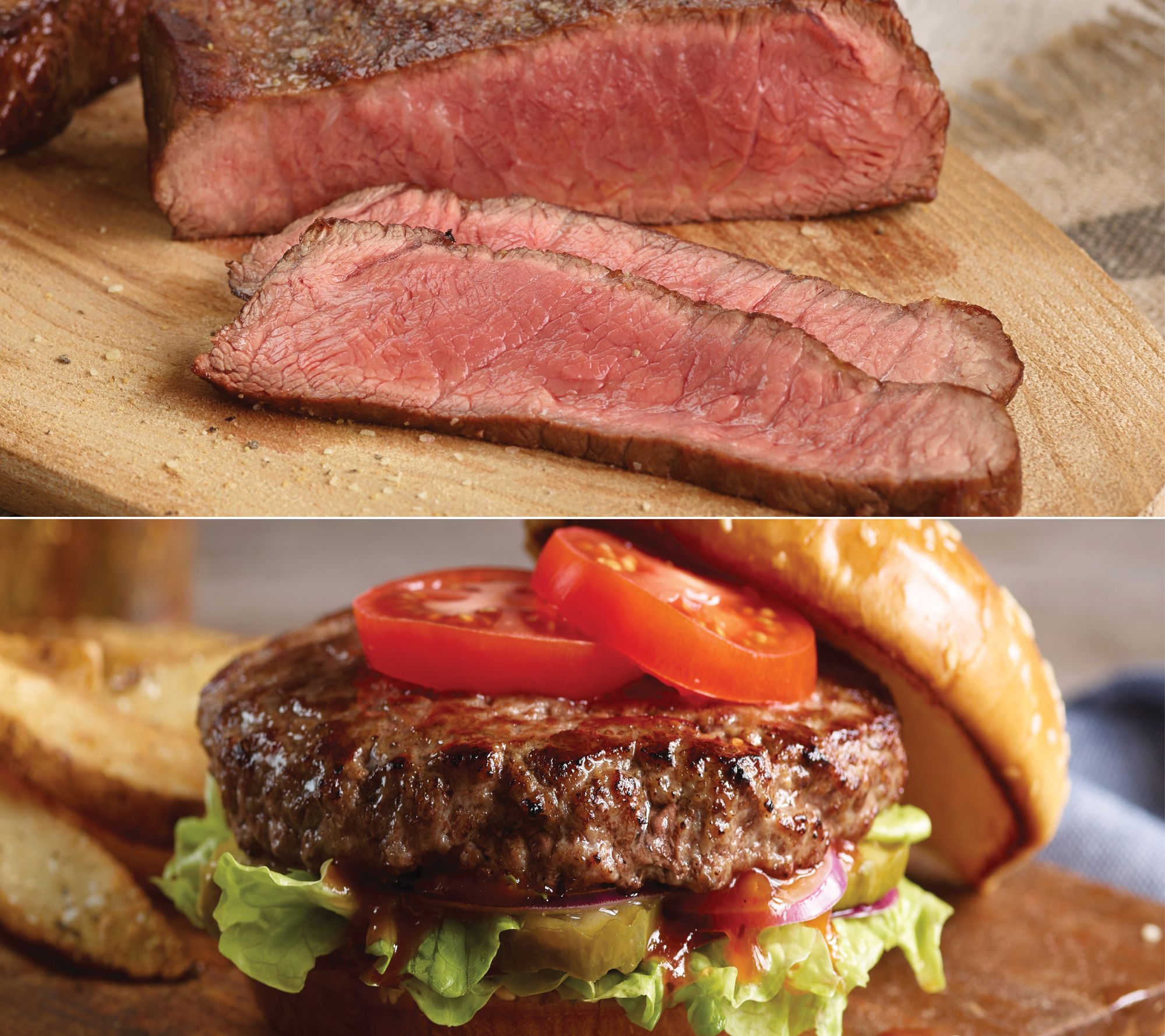 Kansas City Steak Co.(4) 6oz Flat Iron Steaks &(8) 4oz Burgers