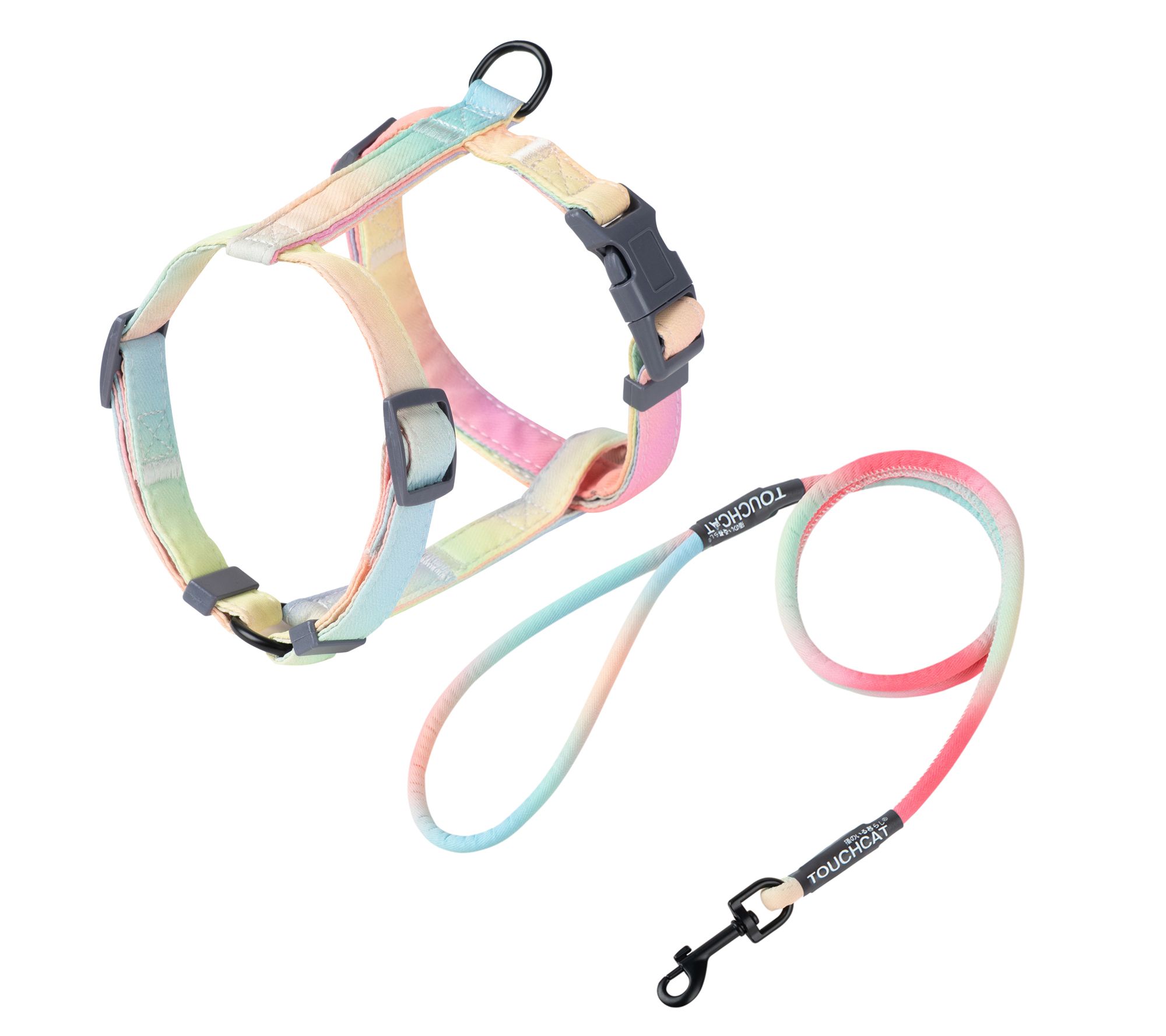 Touchcat Rainbow Patterned Fashion Cat Harnessand Leash