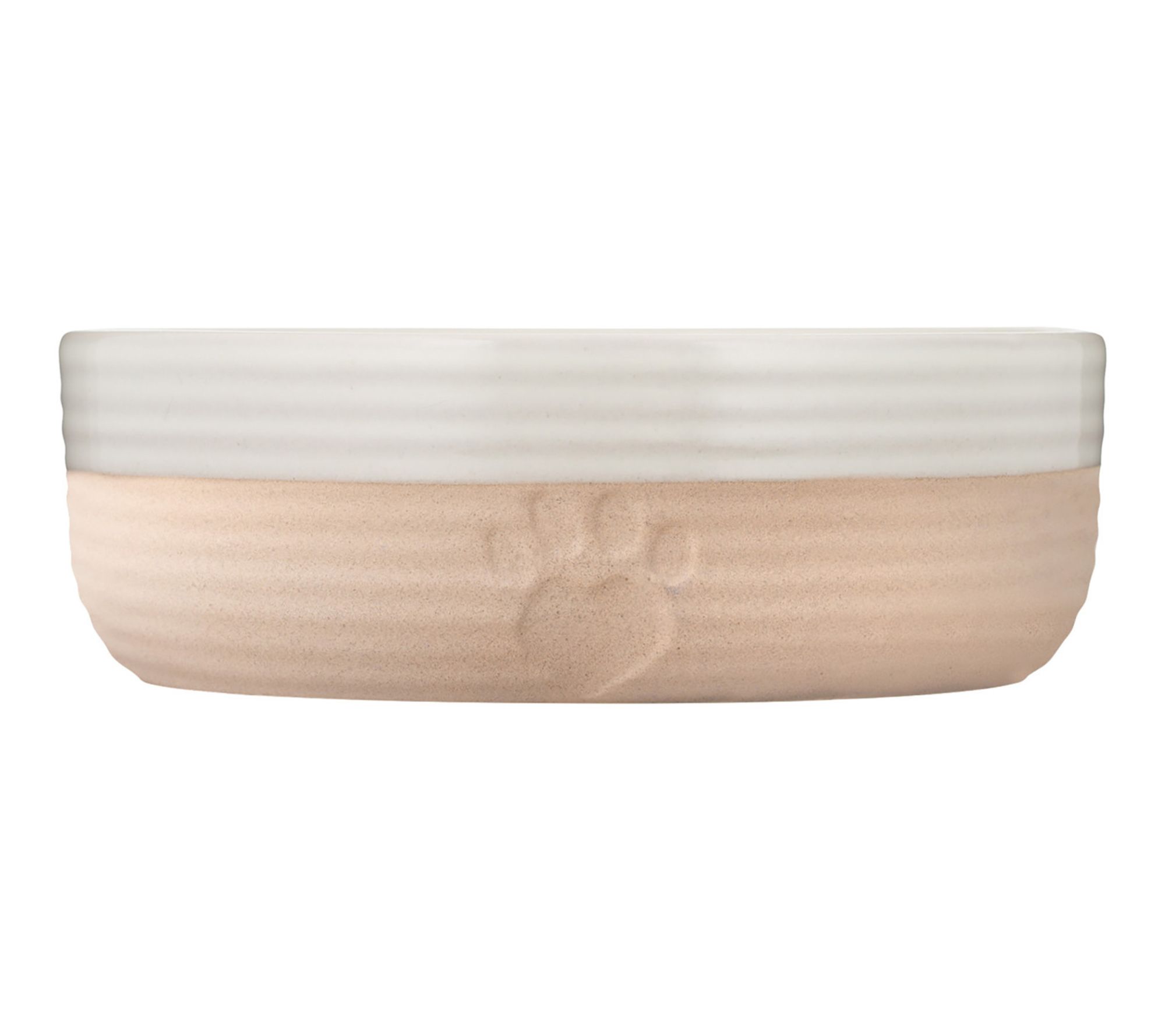 Mason Cash Heart Paw 16.9oz Pet Bowl Cream & Ta n
