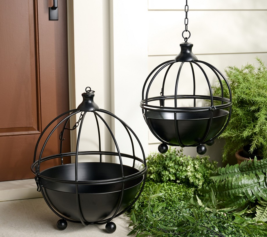 Garden Reflections Set of 2 Domed Metal Plant Cages