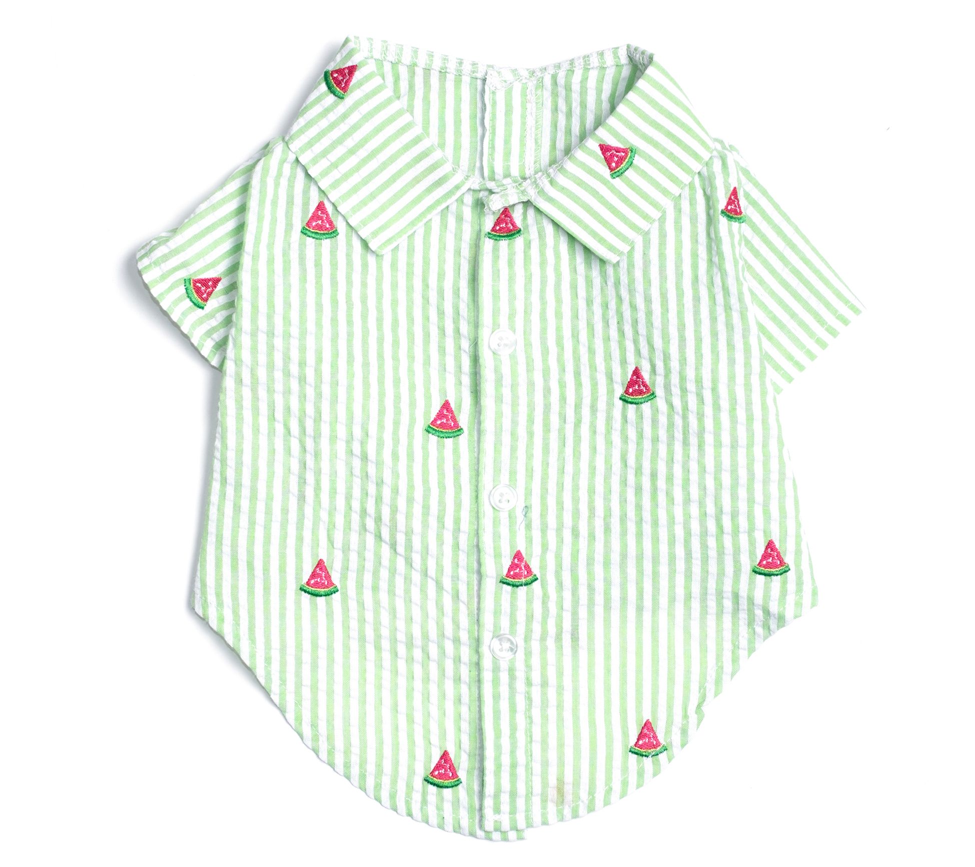 The Worthy Dog Green Stripe Watermelon Shirt