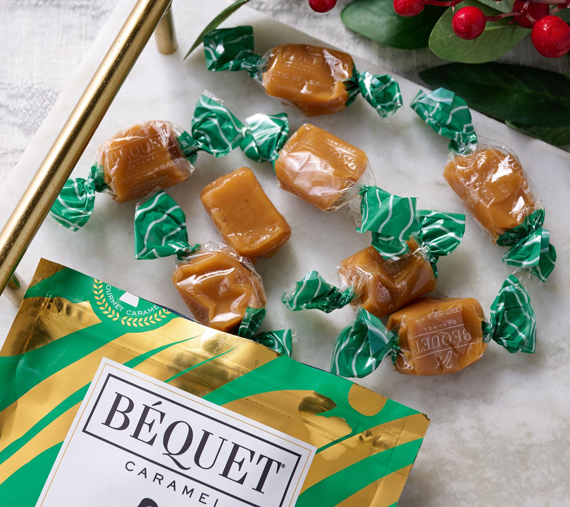 SH12/8 Bequet Caramel (3) 3.6oz Bags in Holiday Flavors