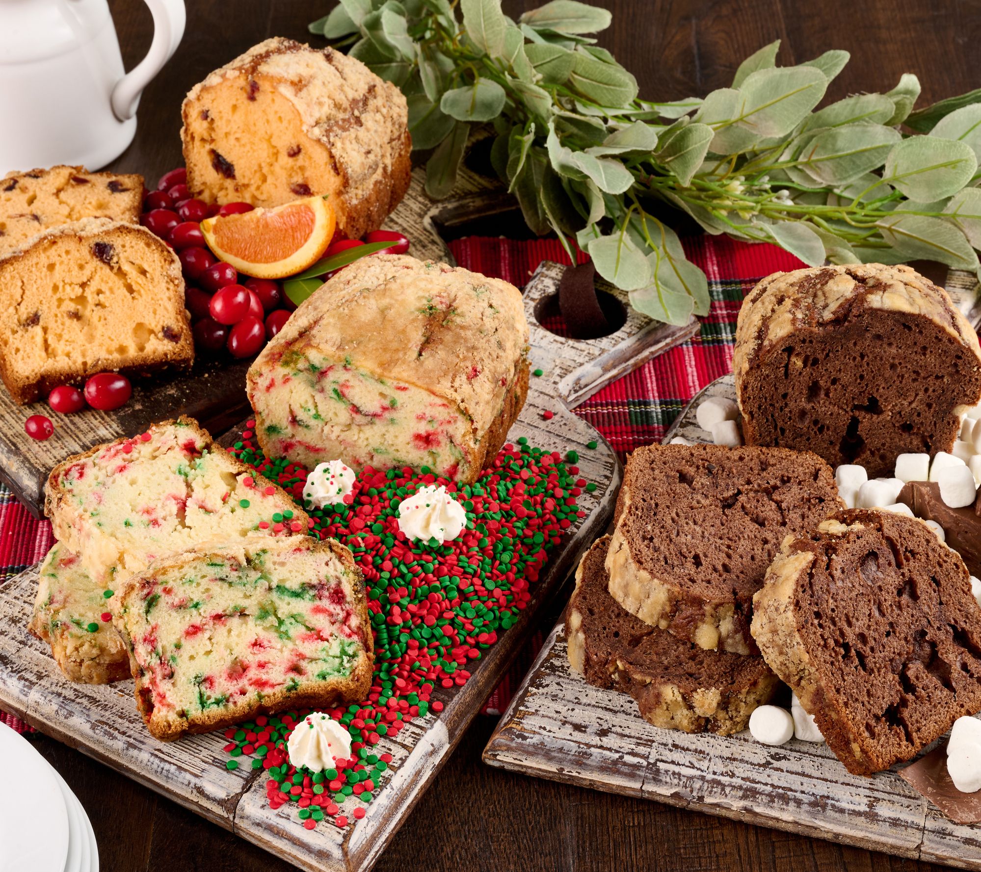 Bread & Bread (3) 1.5lb Fresh Baked Holiday Crumb Cake Loaves