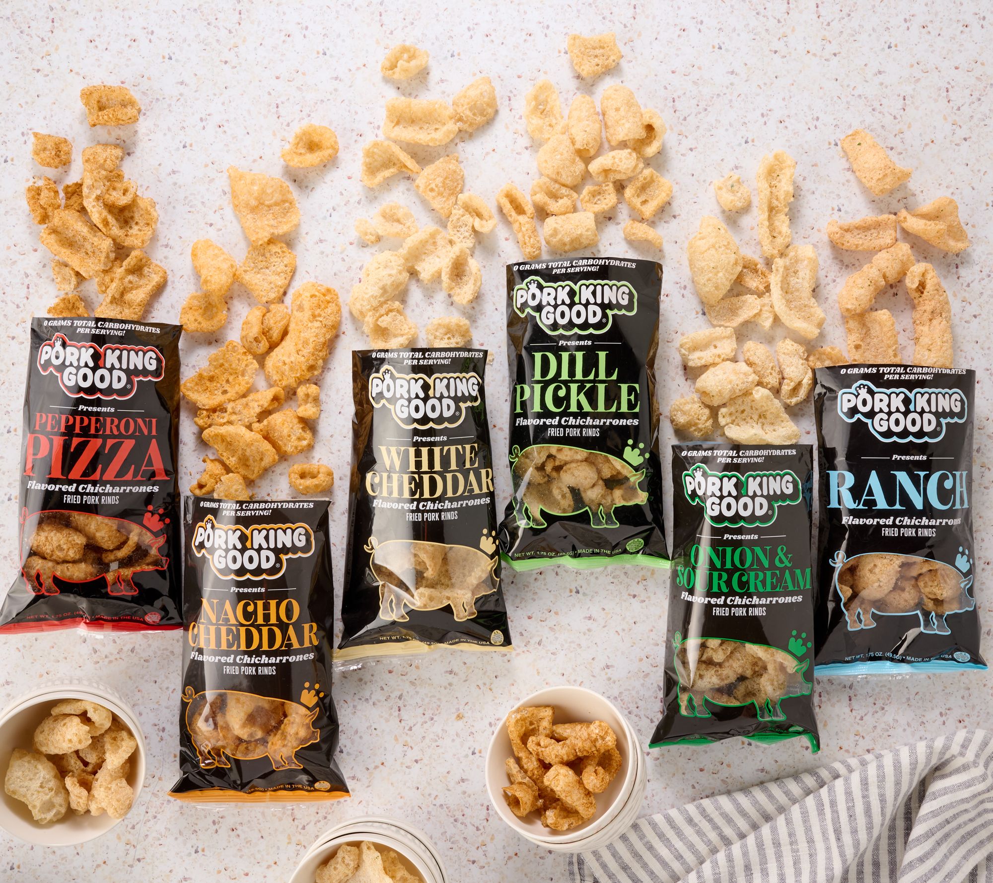 Pork King Good (6) Bags Savory Pork Rinds
