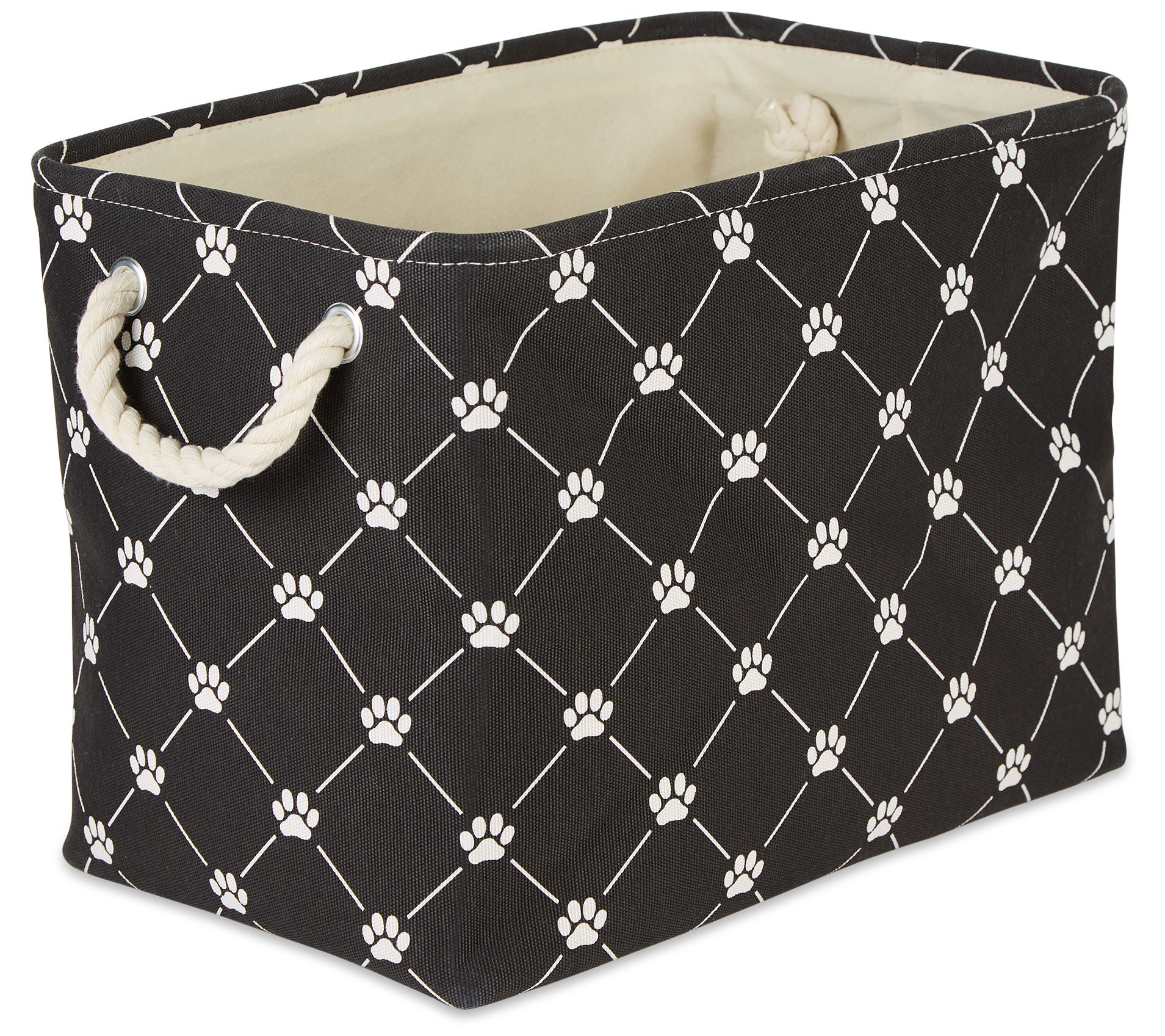 Bone Dry Trellis Paw Rectangle Pet Bin Medium