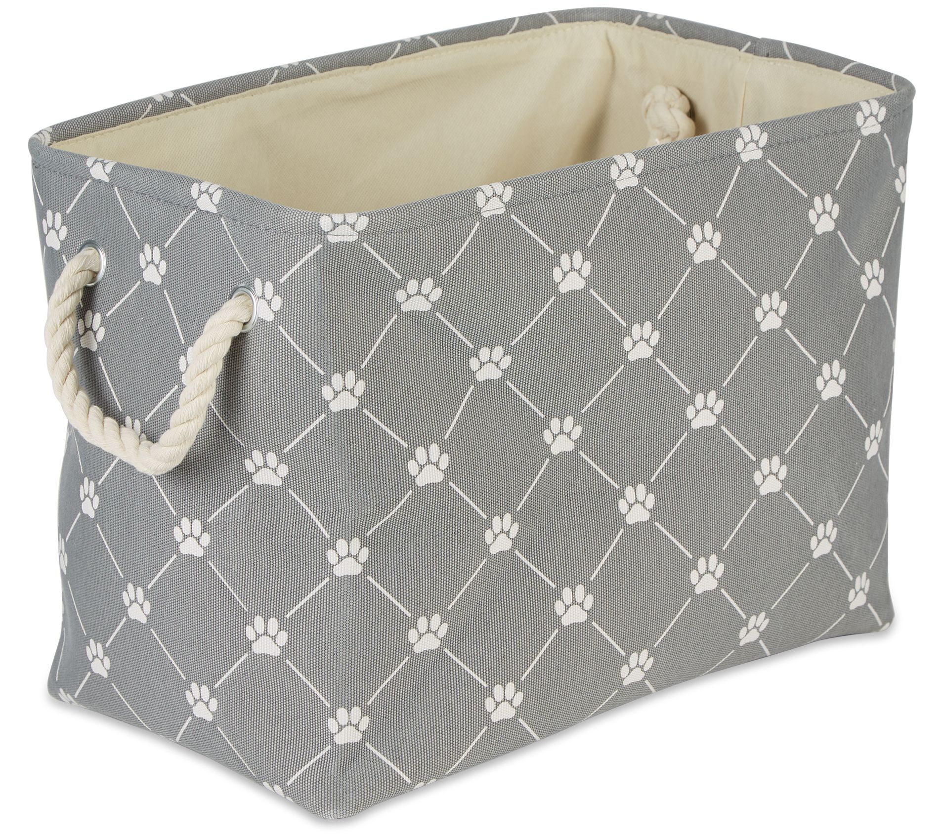 Bone Dry Trellis Paw Rectangle Pet Bin Medium