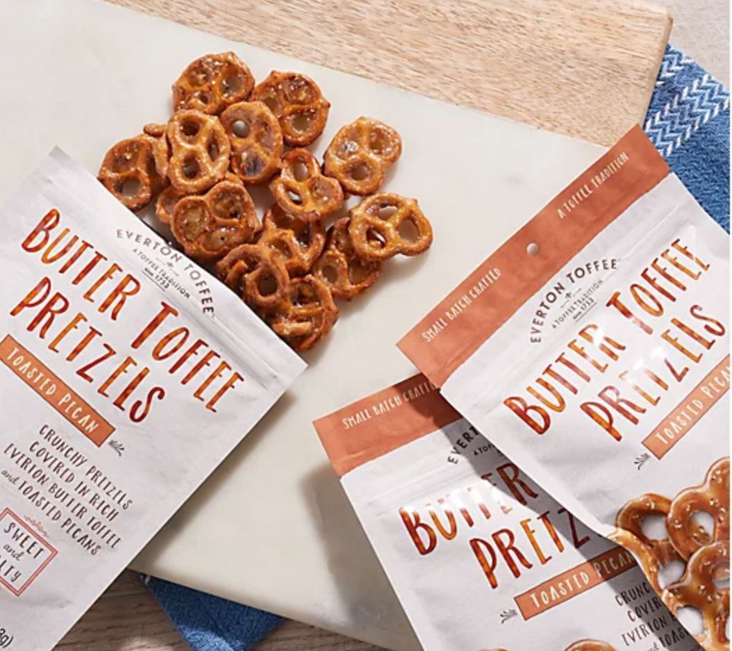 Everton Toffee (10) 4-oz Bags Pecan Butter Toffee Pretzels