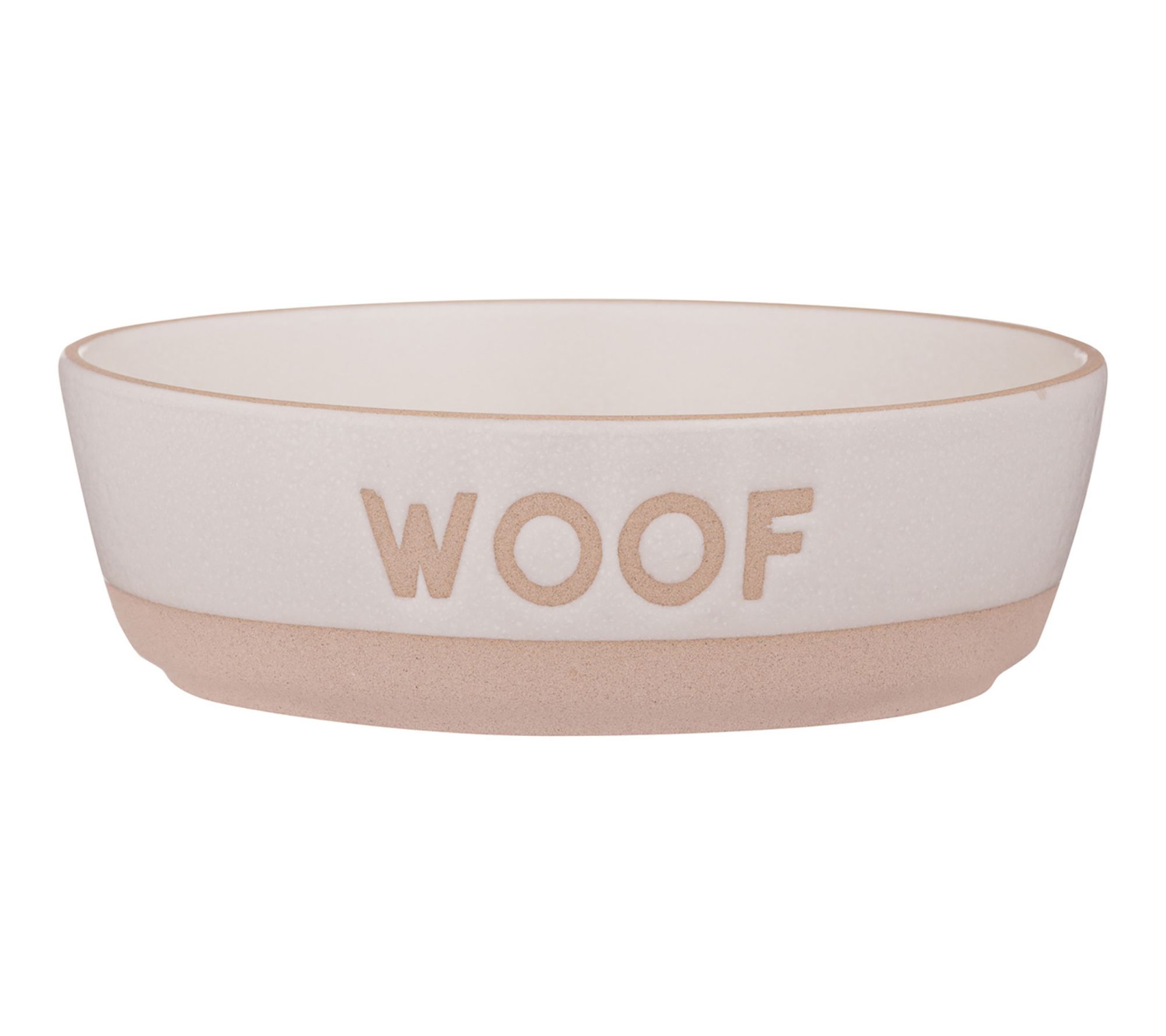 Mason Cash 18.6oz Woof Dog Bowl Cream & Tan
