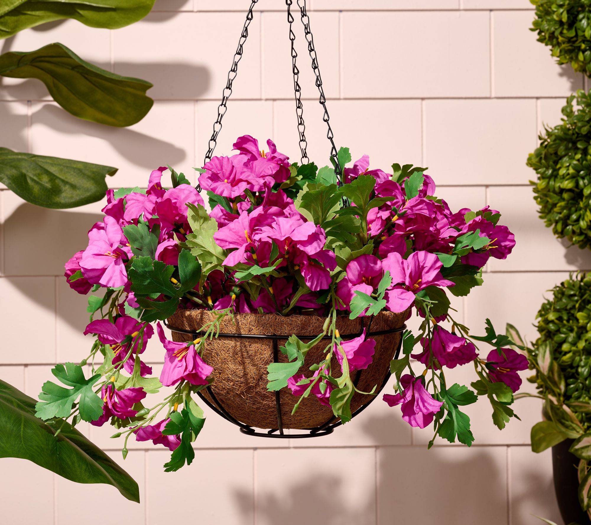 "As Is" Wicker Park 20" Faux Impatients Hanging Basket