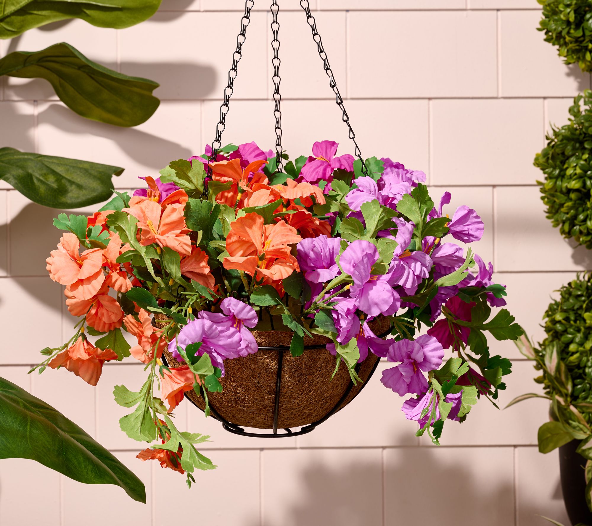 "As Is" Wicker Park 20" Faux Impatients Hanging Basket