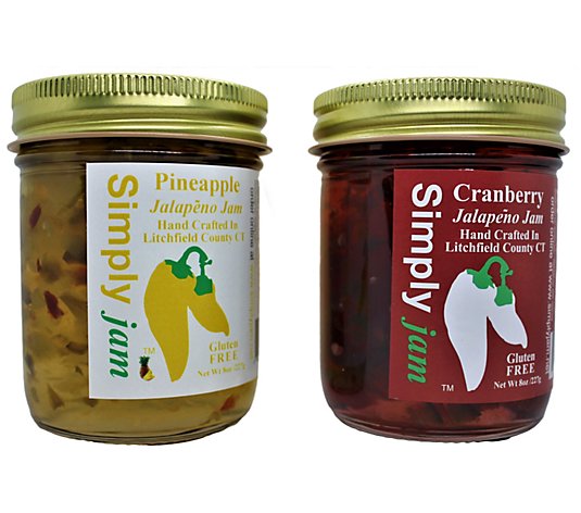 Simply Jam (2) 8 oz Pack Cranberry & PineappleHot Pepper Jam
