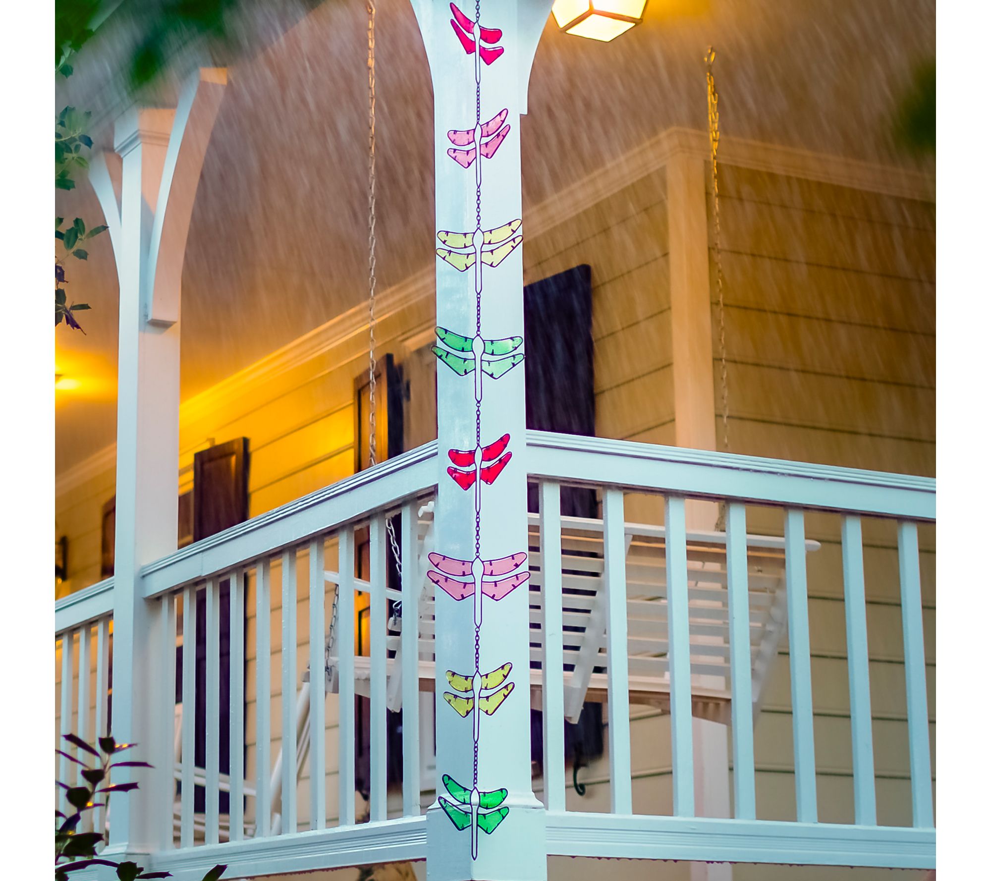 "As Is" Plow & Hearth 72" Multicolor Stained Glass Rain Chain