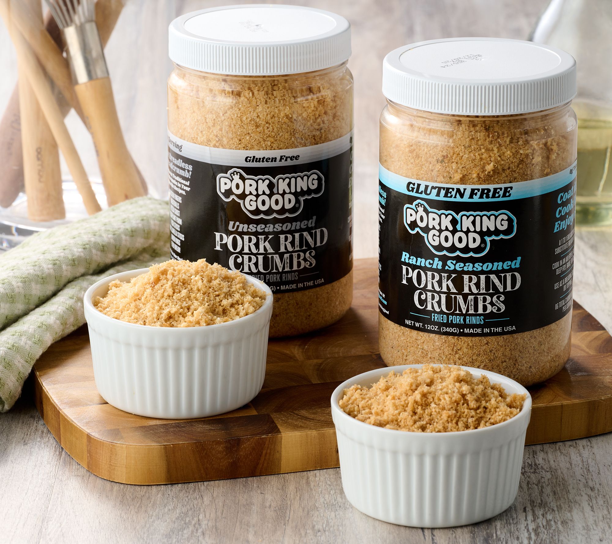 Pork King Good Set of 2 Jars Seasoned Pork Rind Crumbs