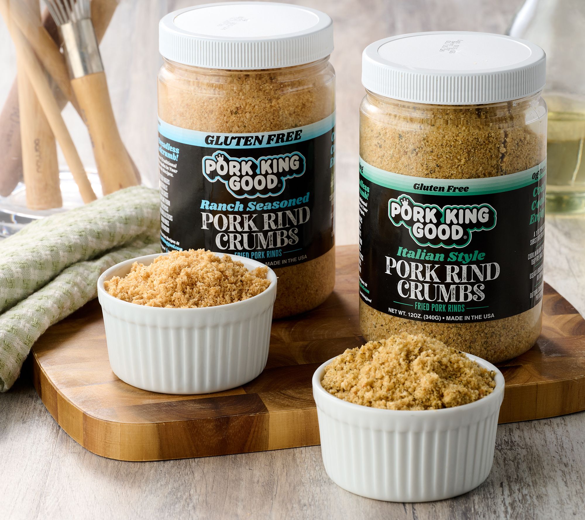 Pork King Good Set of 2 Jars Seasoned Pork Rind Crumbs