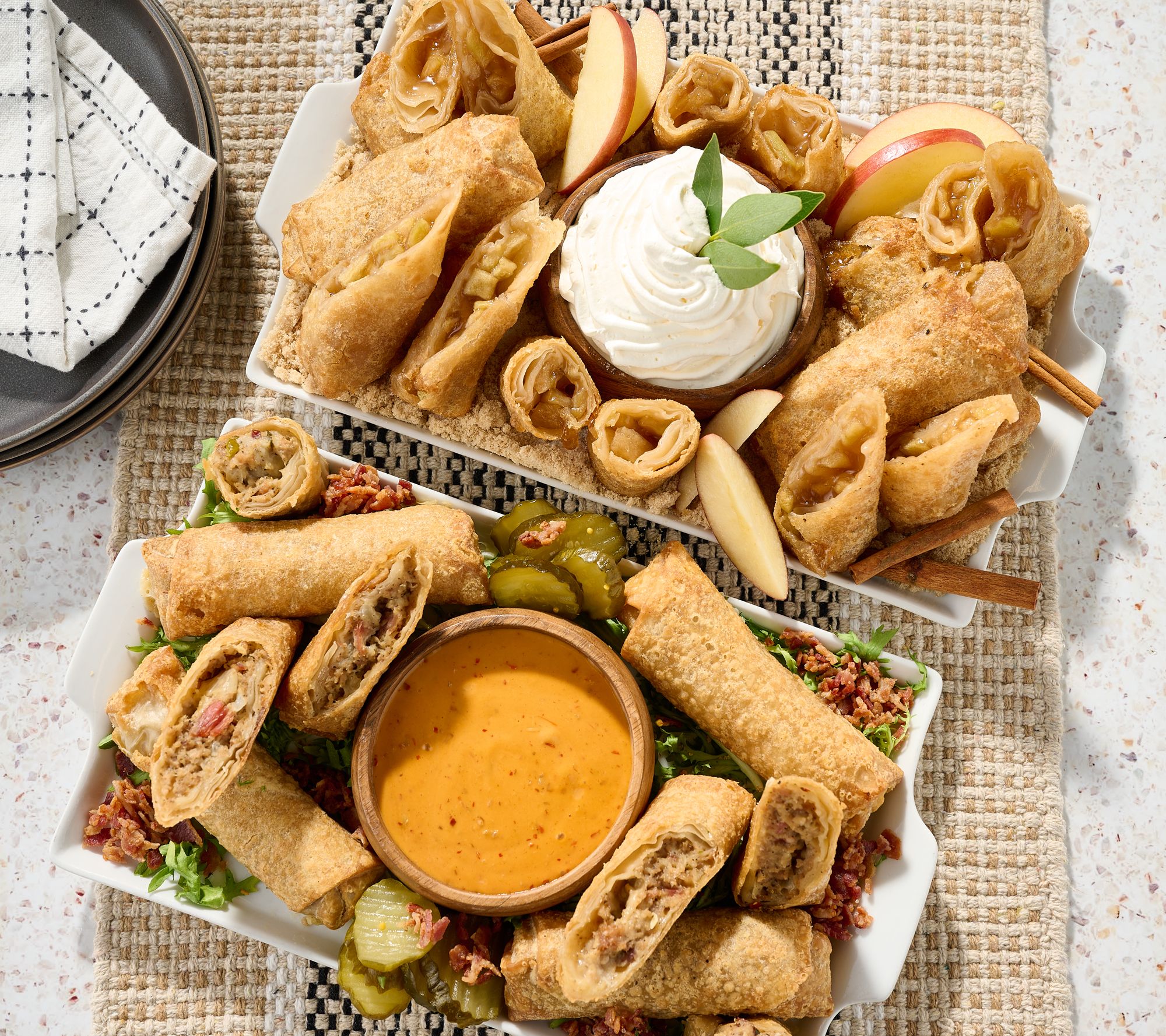 Falkor Fusion (16) Bacon Cheeseburger or Apple Pie Egg Rolls