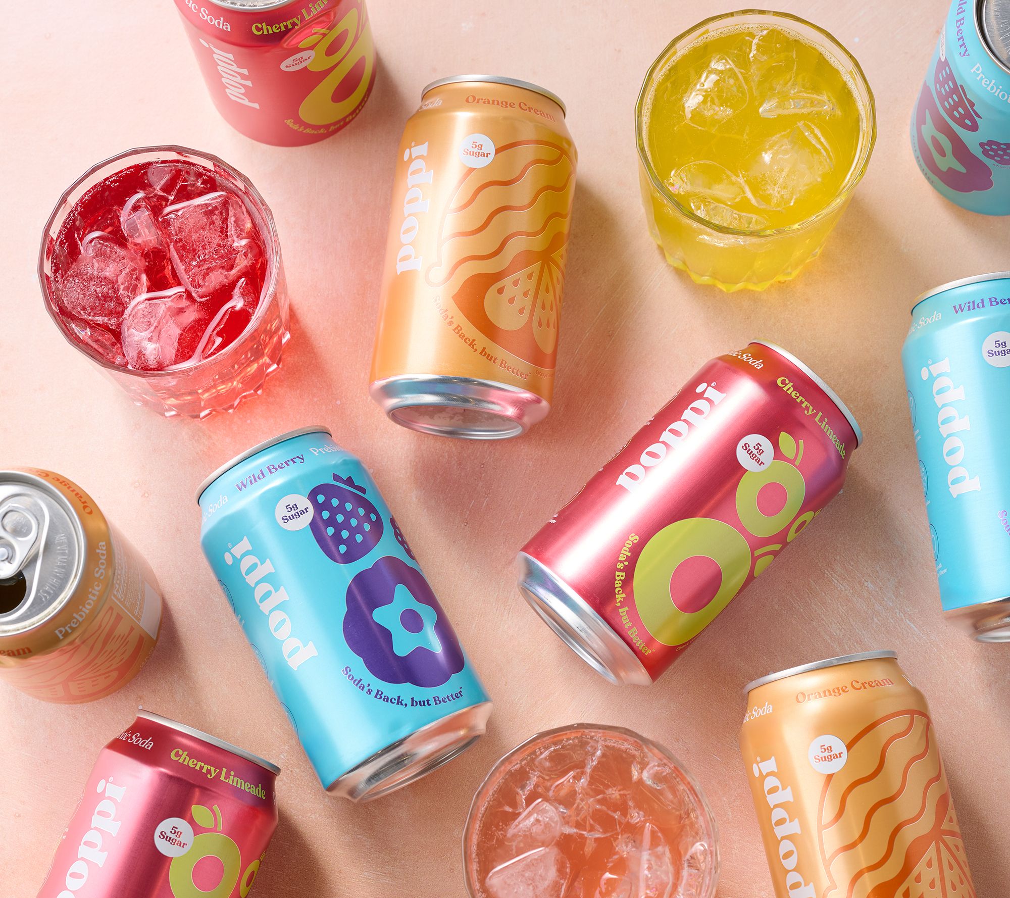 Poppi (15) 12oz Cans 5g Sugar Soda The Essentials Collection