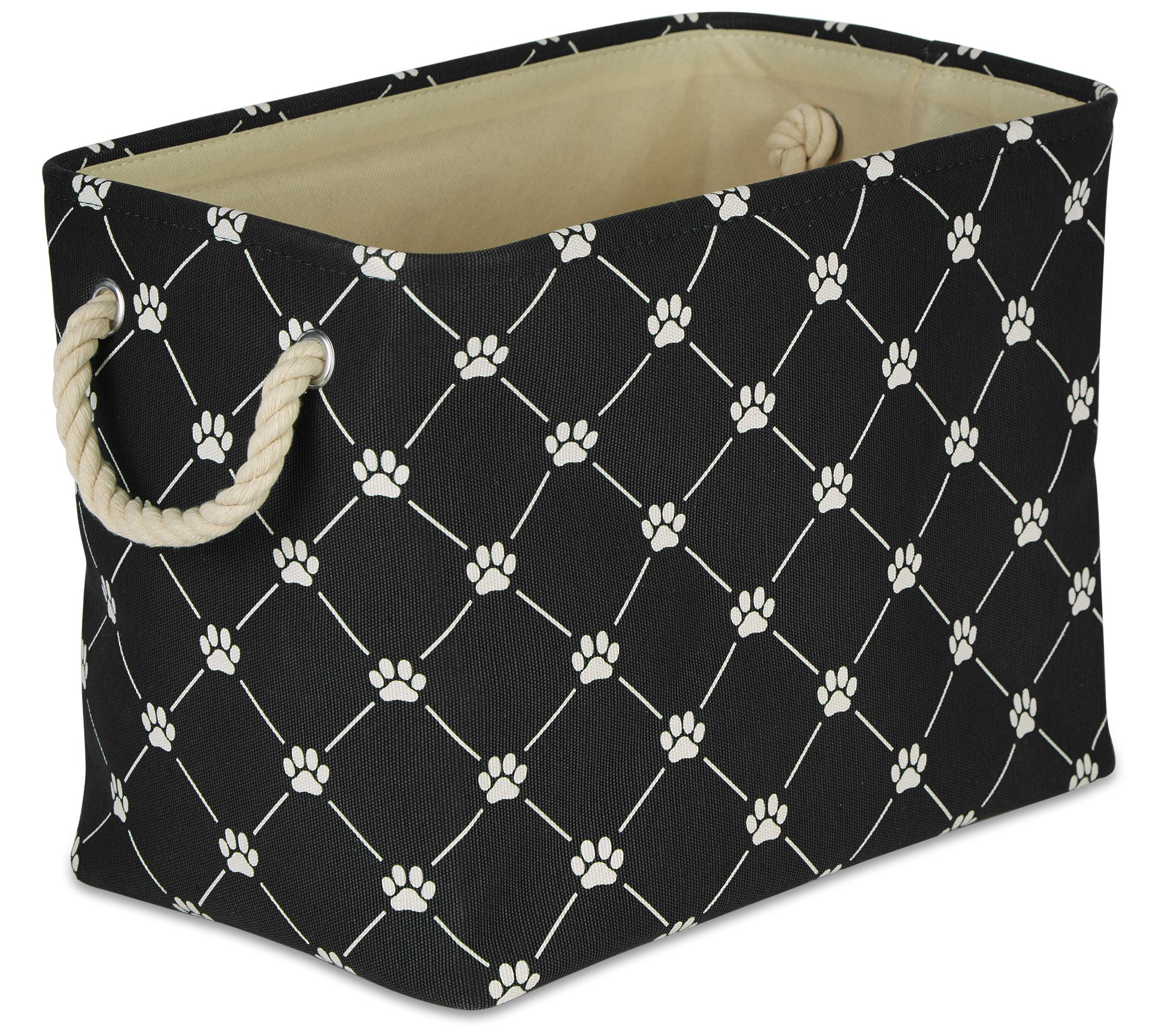 Bone Dry Trellis Paw Rectangle Pet Bin Small