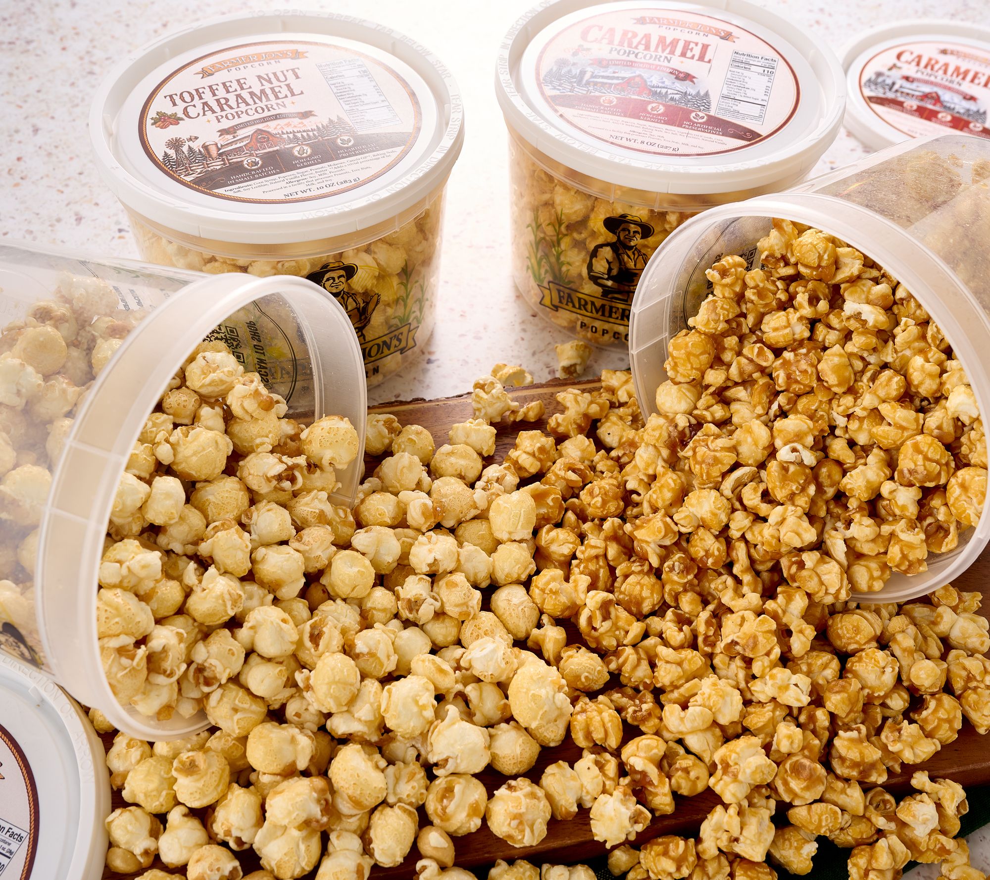 SH11/9 Farmer Jon's (4) 10-oz Gourmet Popped Caramel Popcorn