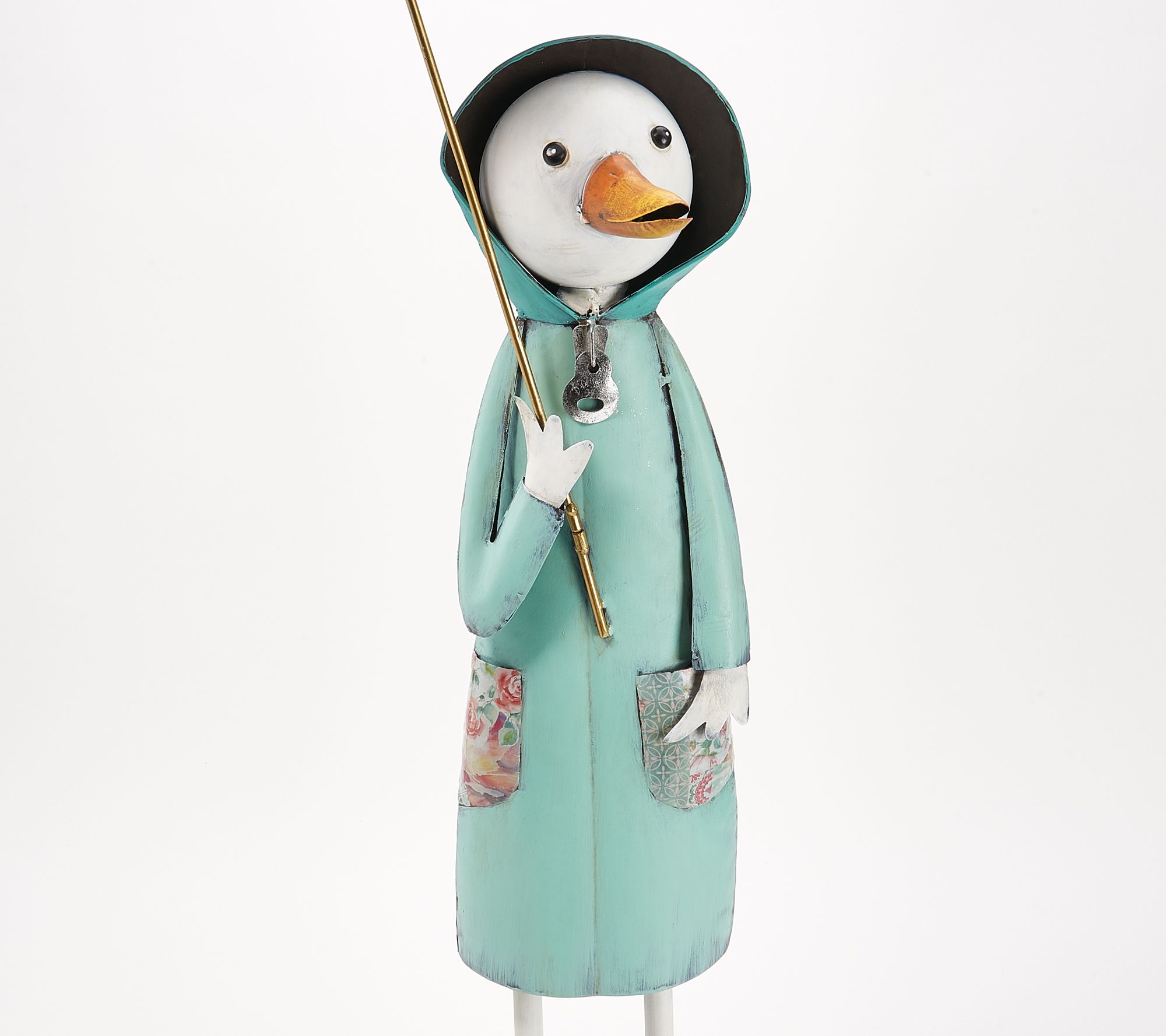 Plow & Hearth Garden Duck in Raincoat