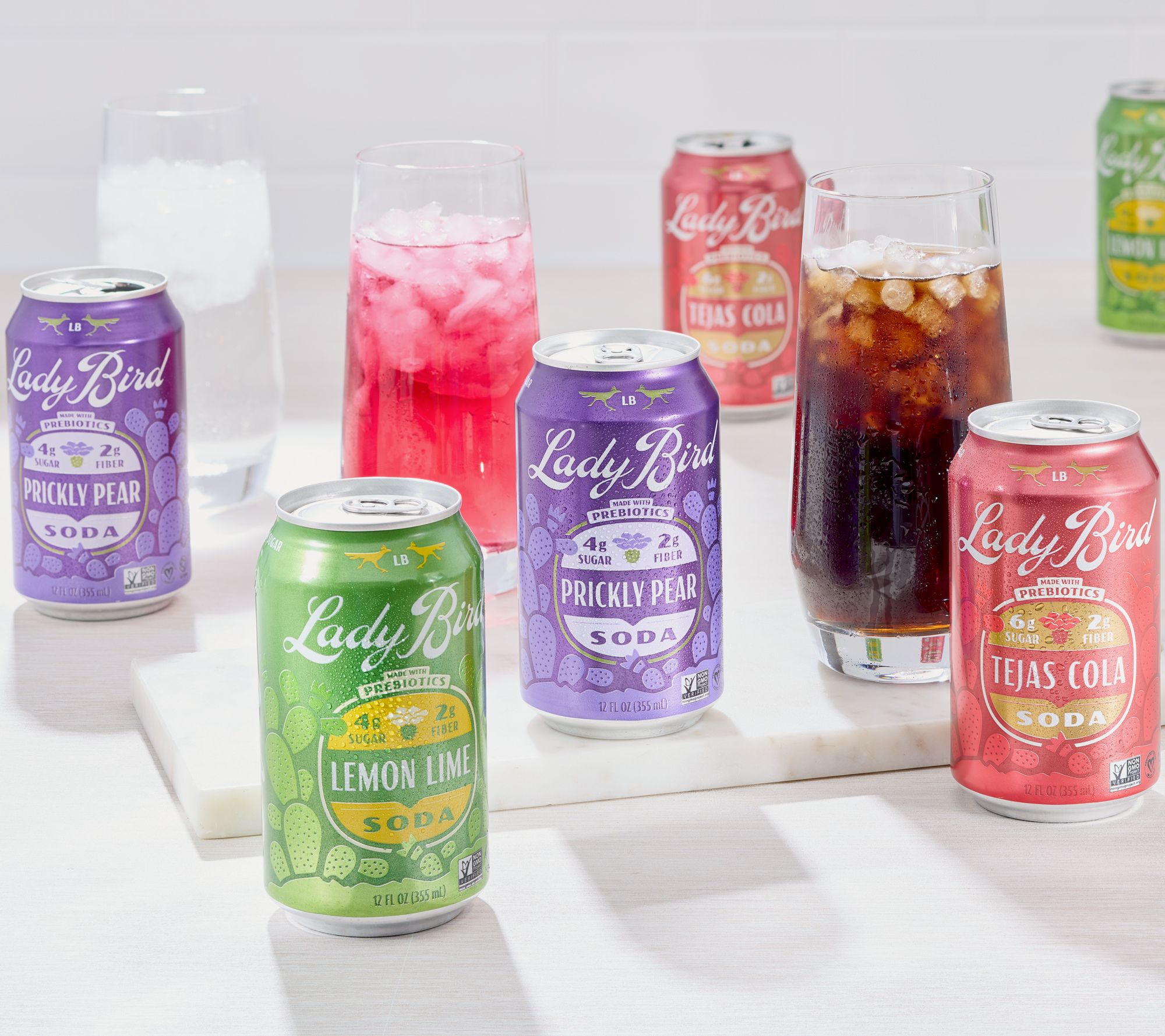 Lady Bird (12)12-oz Cans Lower Sugar Prebiotic Sodas
