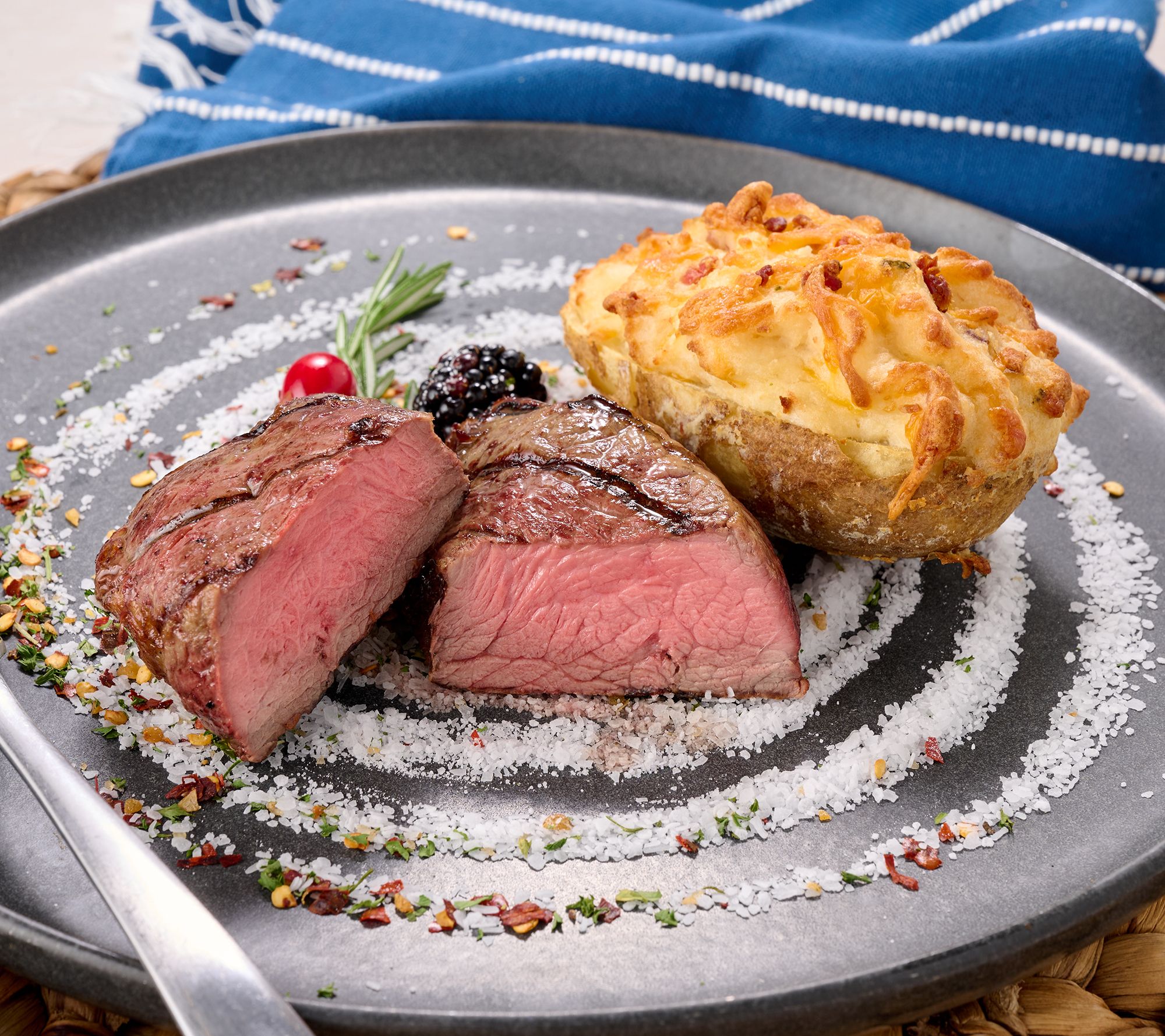 Kansas City Steak Co. (8) 6-oz Sirloins & (8) Cheddar Bacon Potatoes