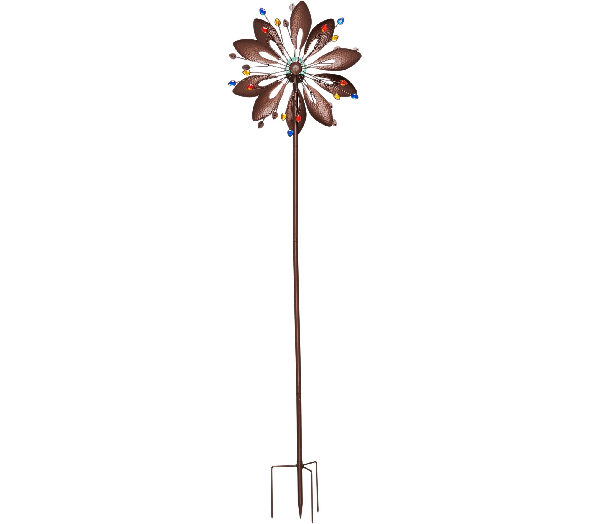 Compass Home 6' Solar Jeweled Wind Spinner w/ Crackle Glass - QVC.com