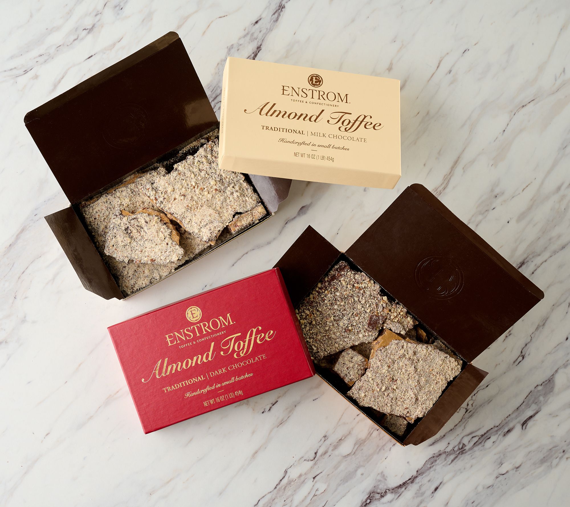 Enstrom Toffee 2 lbs. of Handmade Almond Toffee in 2 Boxes