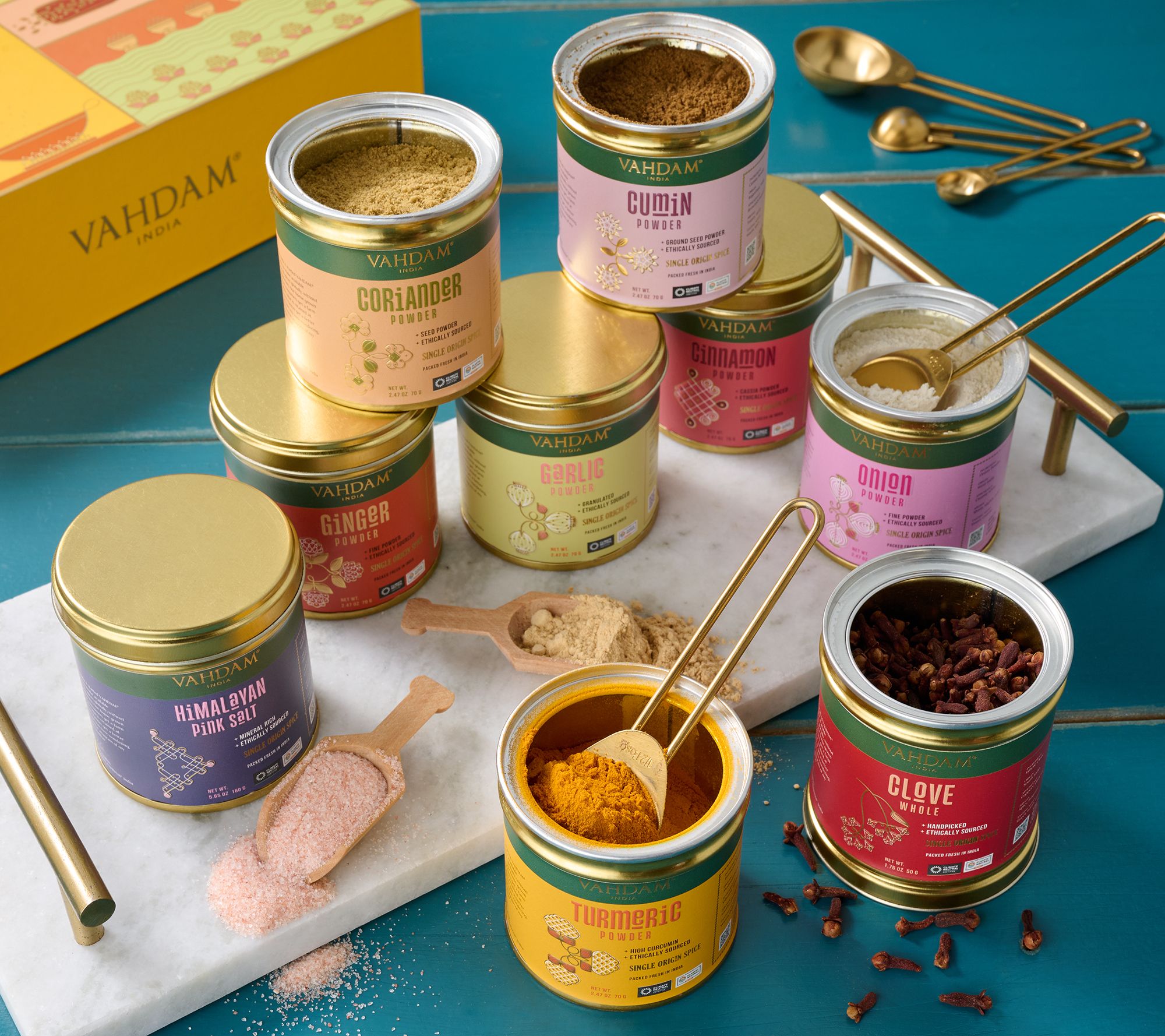 VAHDAM India 24.7oz Kitchen Essentials Set of (9) Spices