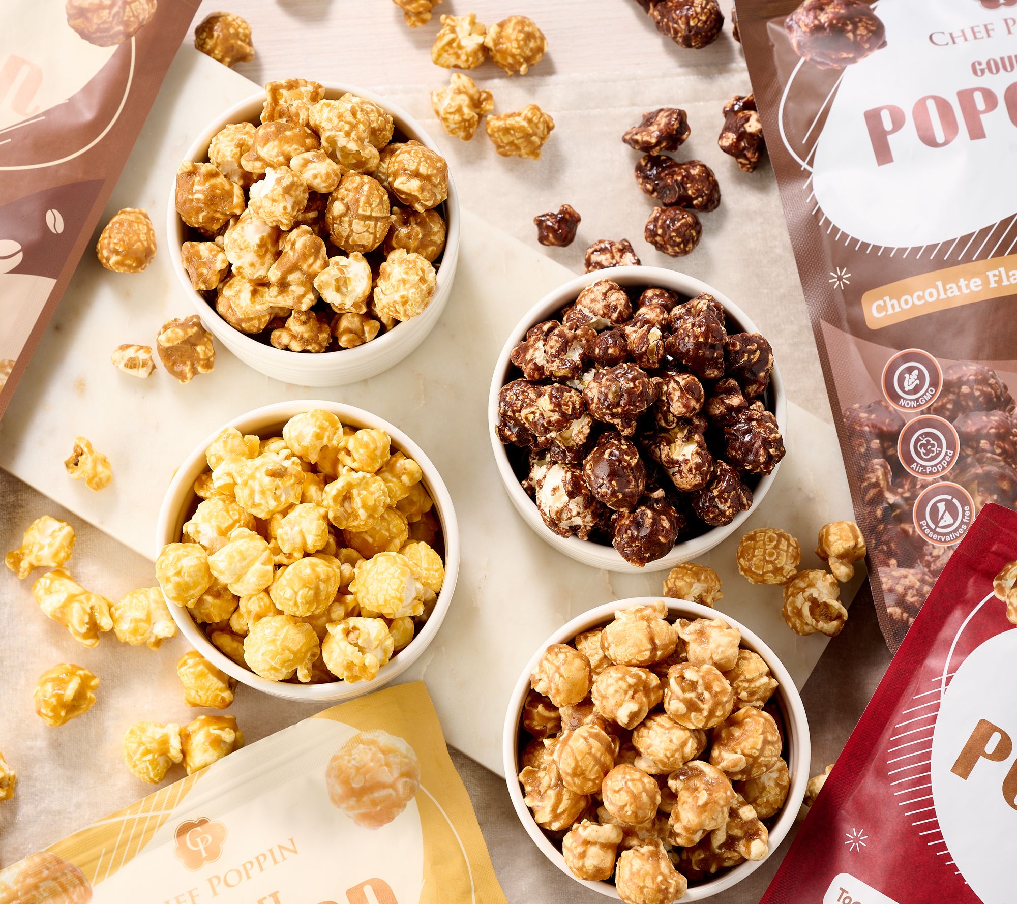SH 12/7 Chef Poppin (8) 4.2 oz. Sweet Gourmet Coated Popcorn