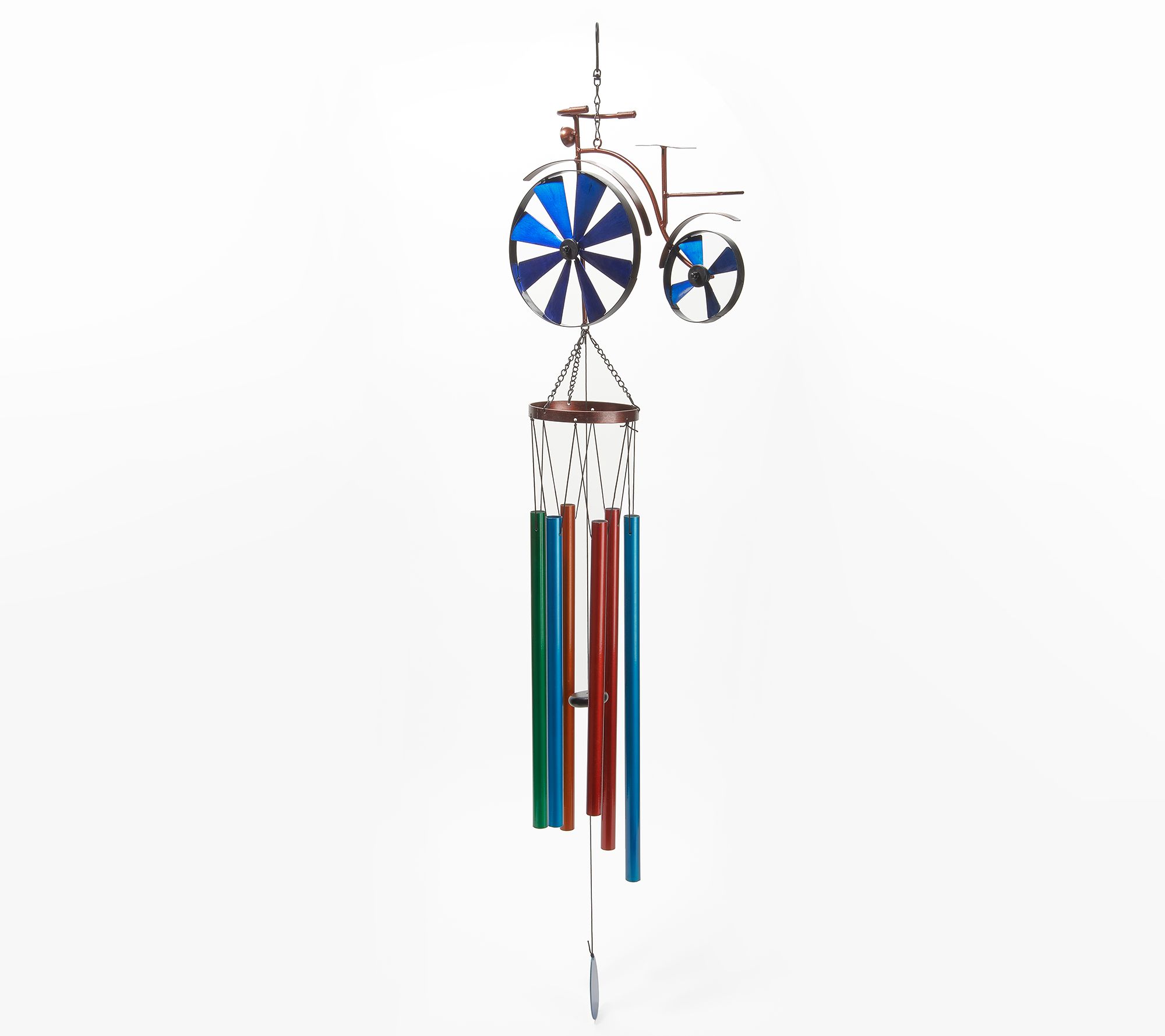 Plow & Hearth Colorful Wind Chimes with Spinner Top