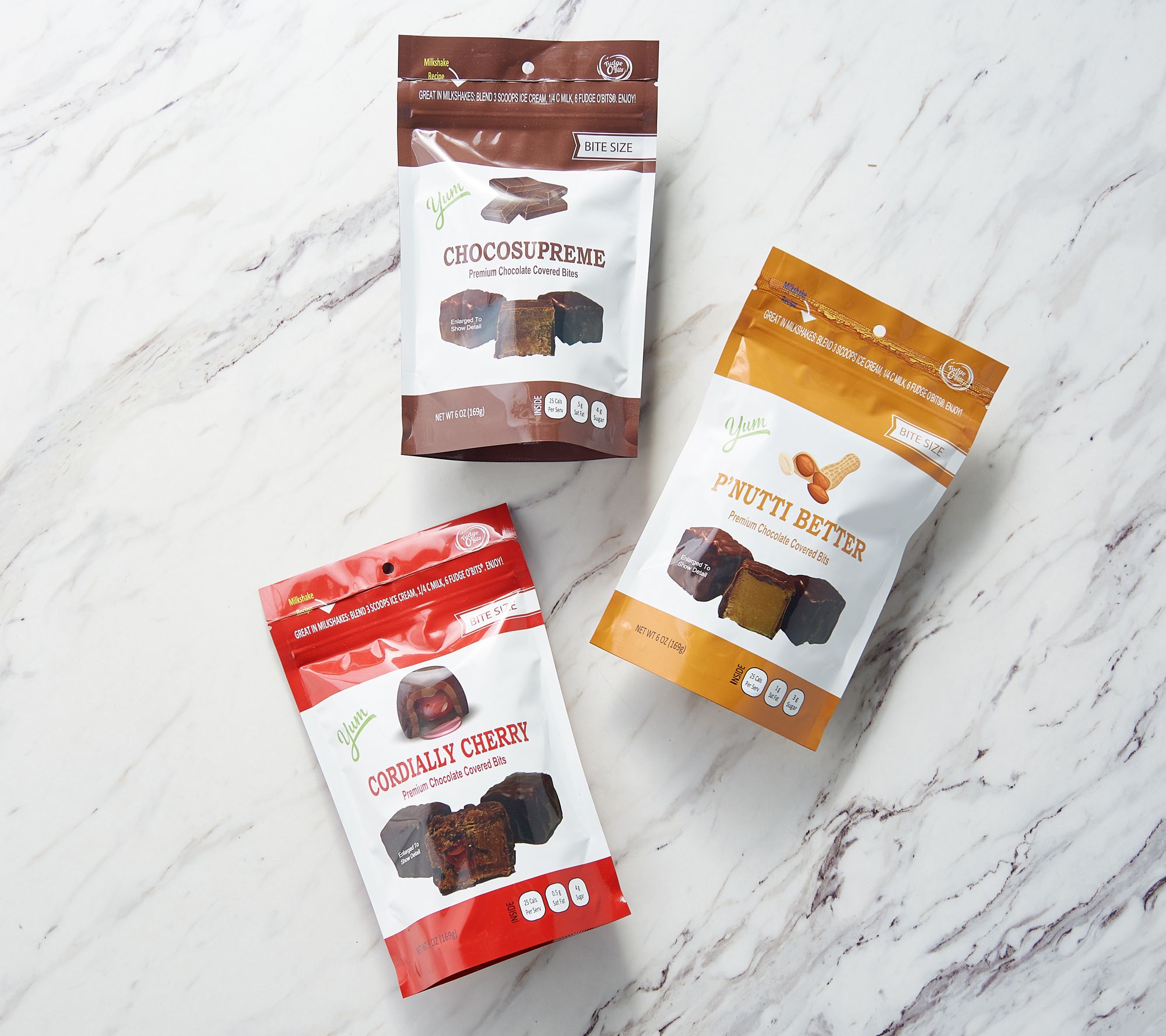Diamond K Sweets (3) Bags of Chocolate Covered Fudge Bites - QVC.com