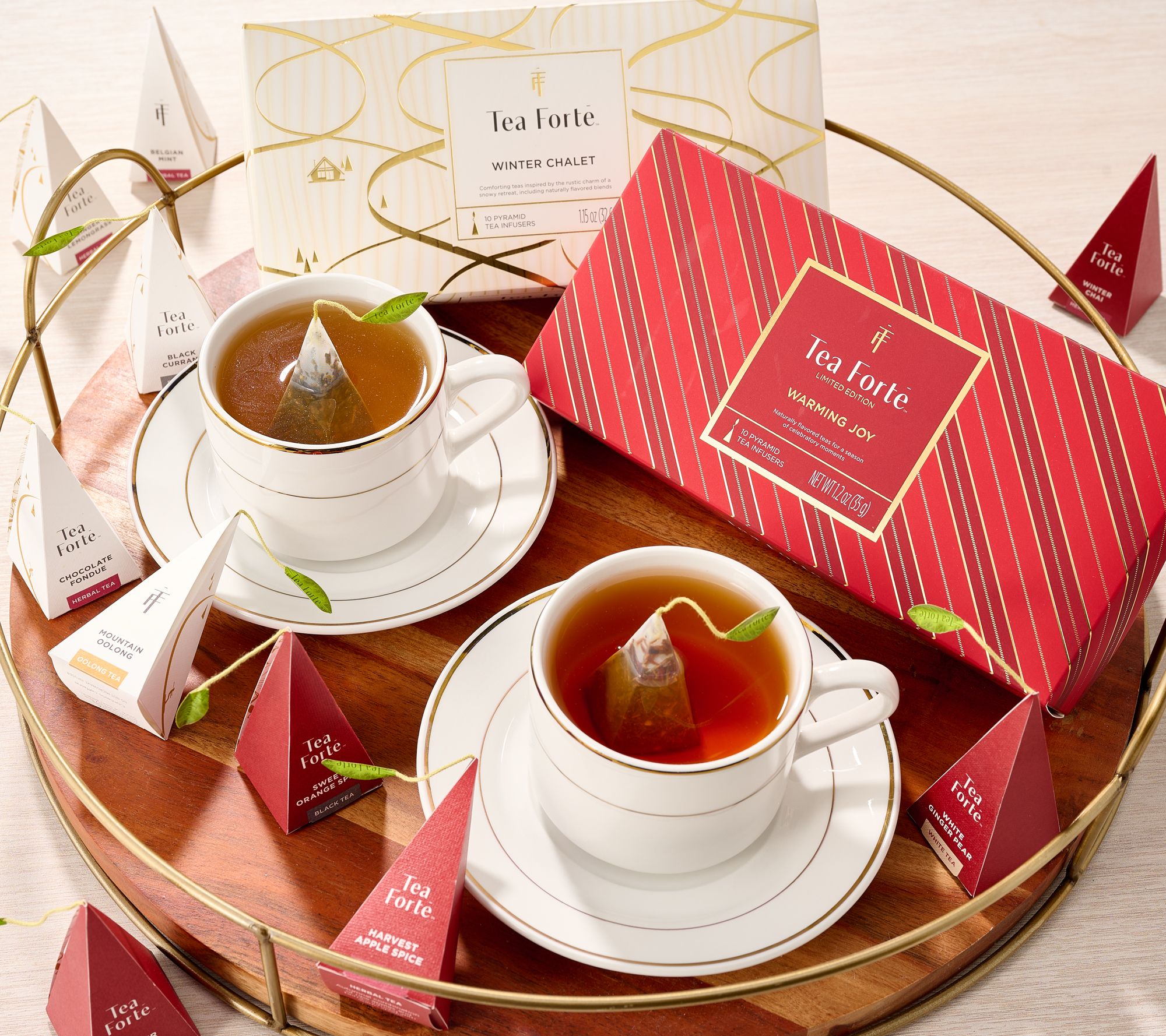 SH 11/9 Tea Forte (2) 10ct Holiday Tea Infuser Gift Boxes